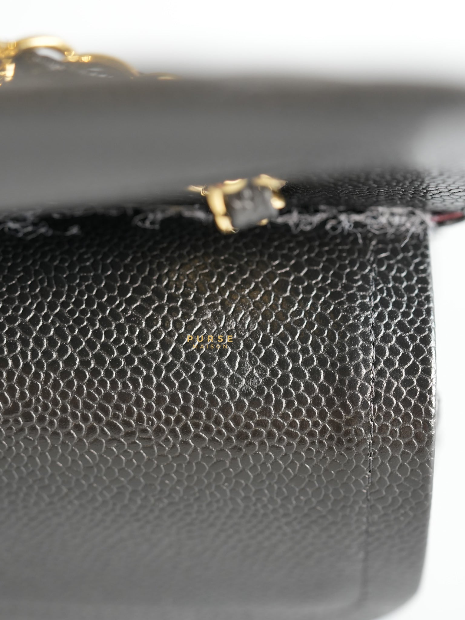 Classic Double Flap Medium Black Quilted Caviar and Gold Hardware (Microchip) | Purse Maison Luxury Bags Shop