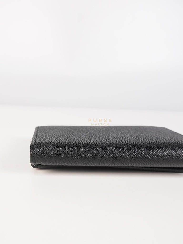 Key Holder in Black Saffiano Leather Gold Hardware | Purse Maison Luxury Bags Shop