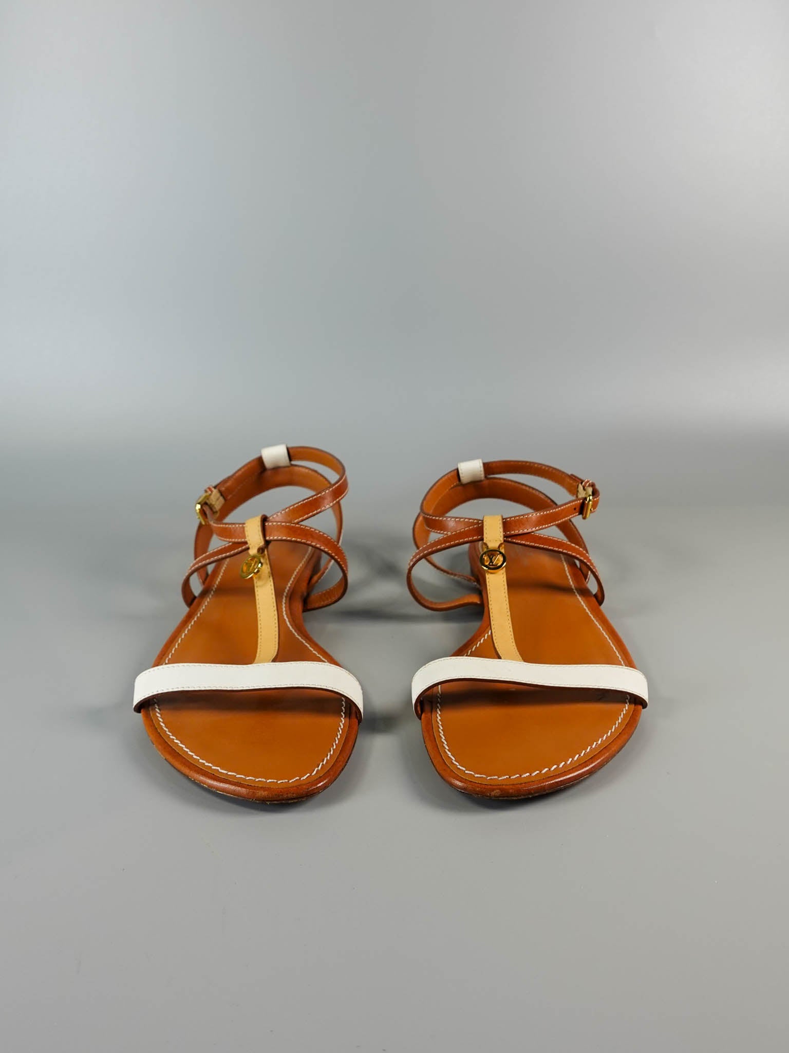 T-Strap Sandals Brown Size 40