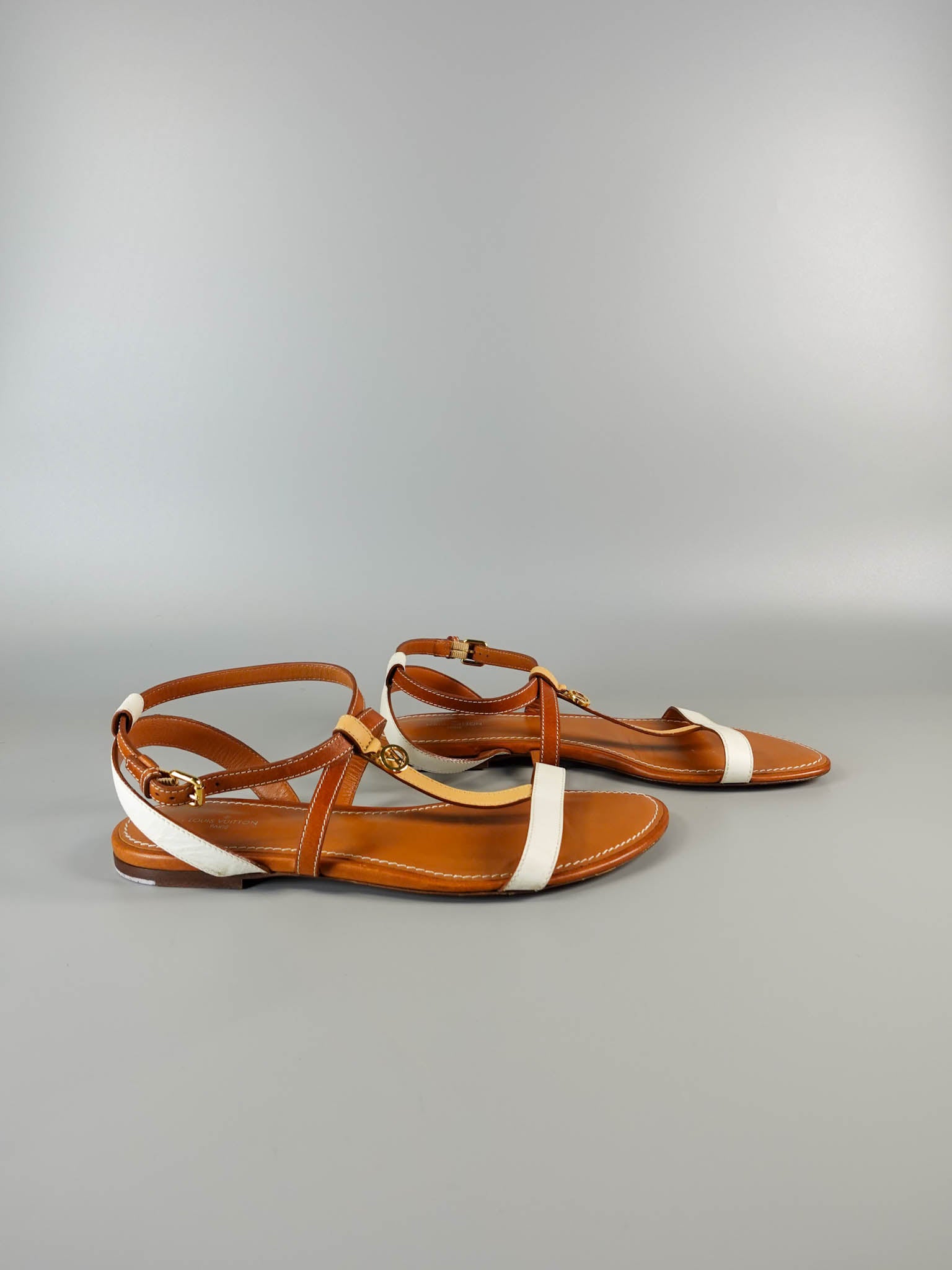 T-Strap Sandals Brown Size 40