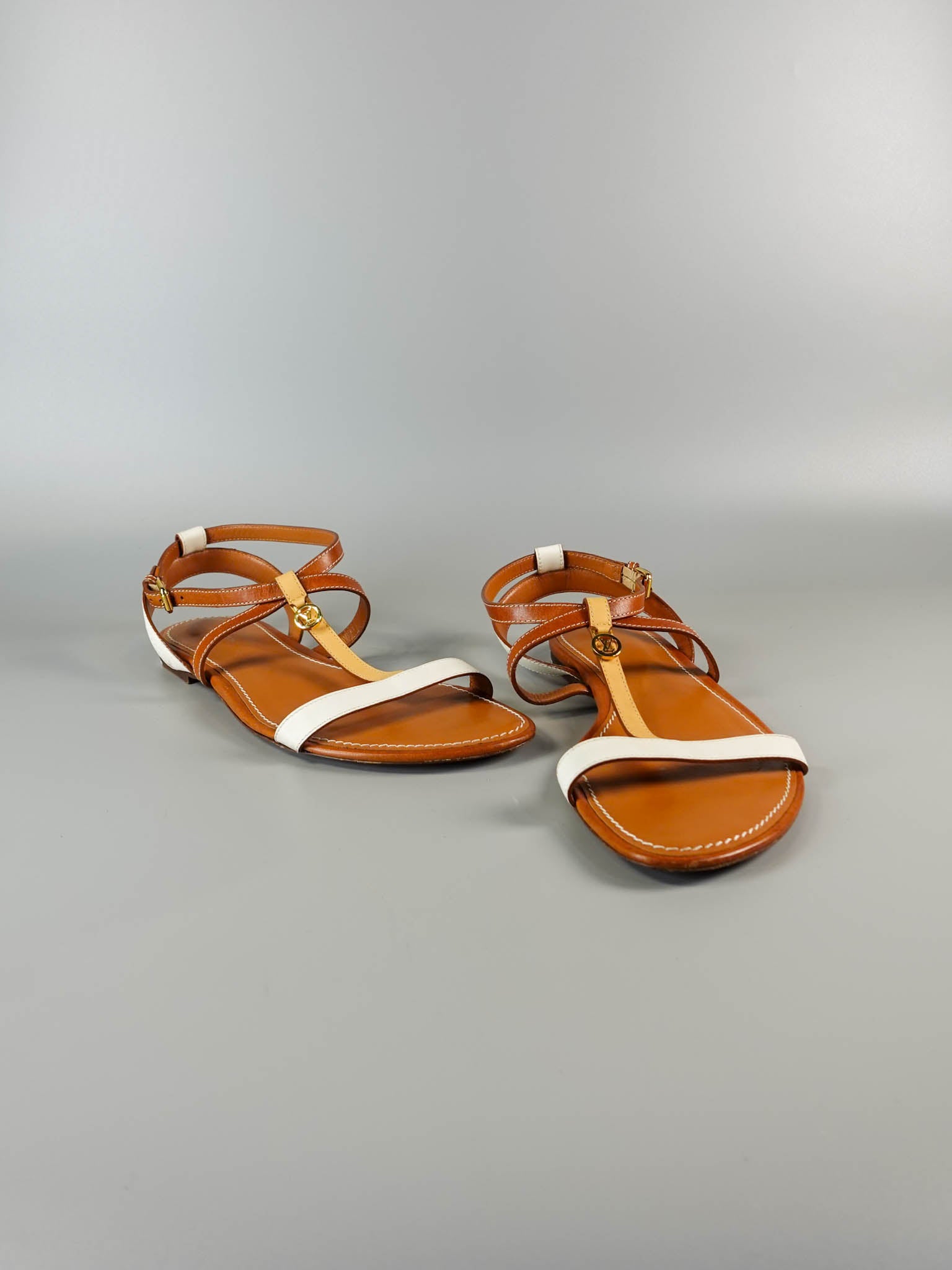 T-Strap Sandals Brown Size 40