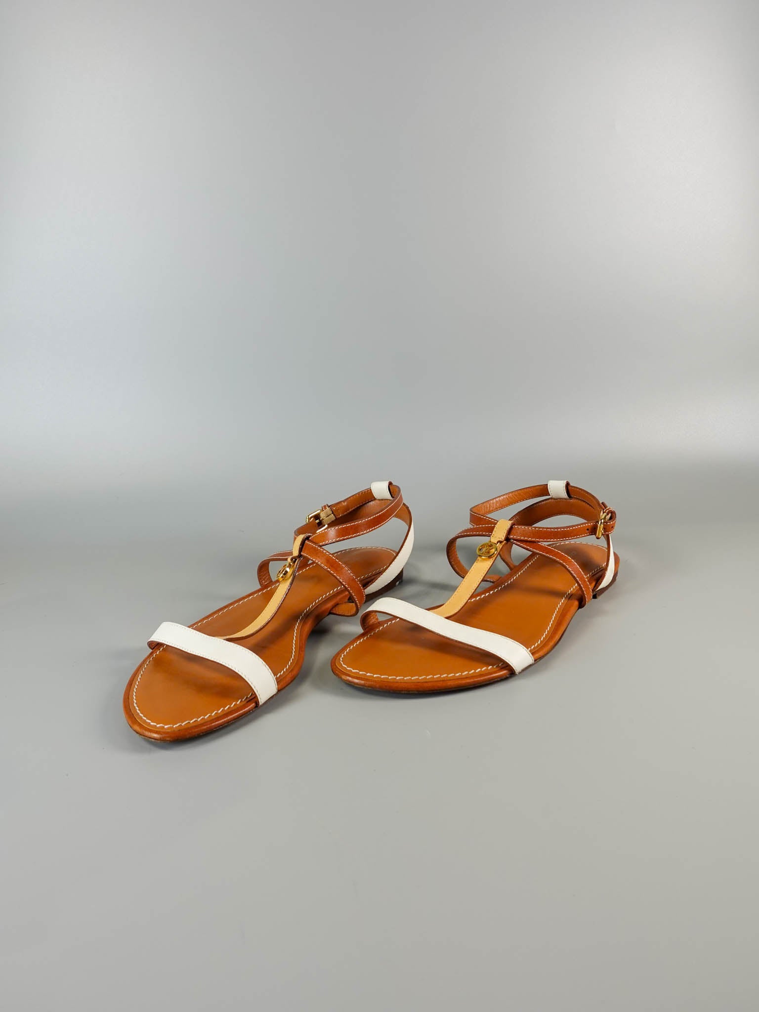 T-Strap Sandals Brown Size 40