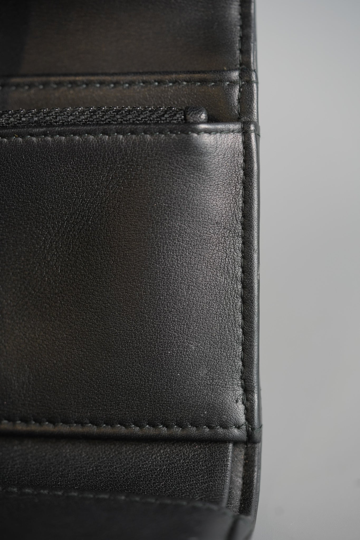 Boy Tri-fold Wallet in Black Quilted Lambskin Leather & Aged Gold Hardware Series 24