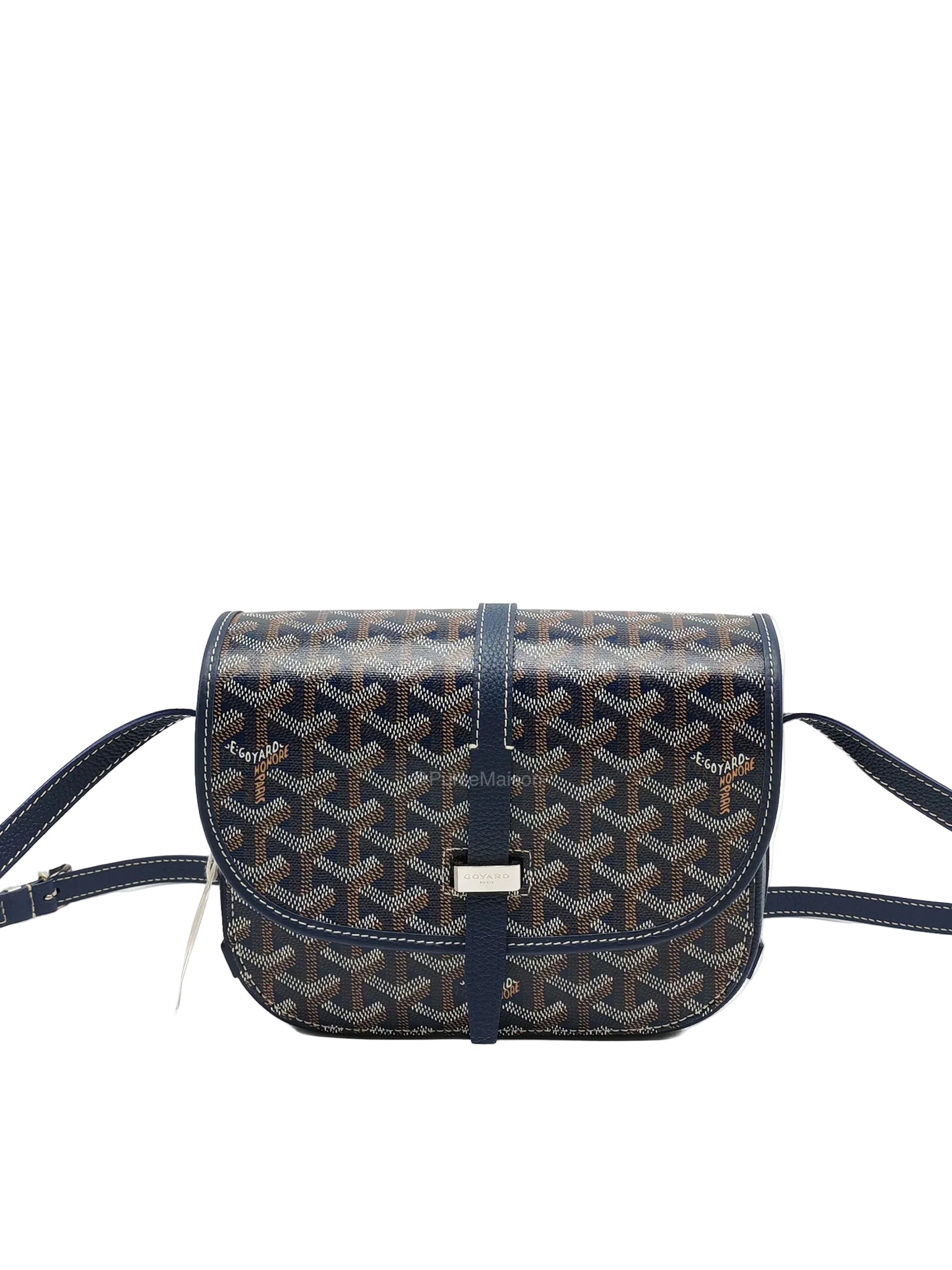 Goyard Belvedere PM in Navy Blue Goyardine Canvas