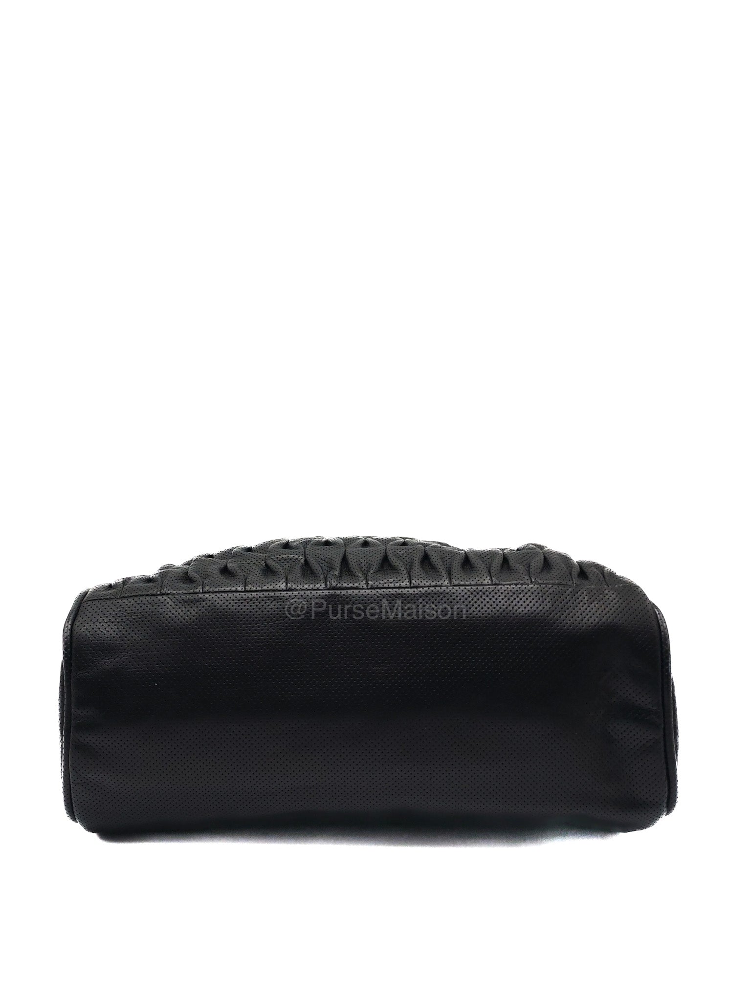 Chanel Perforated Ultimate Soft Hobo Bag in Black and Silver Hardware Series 12