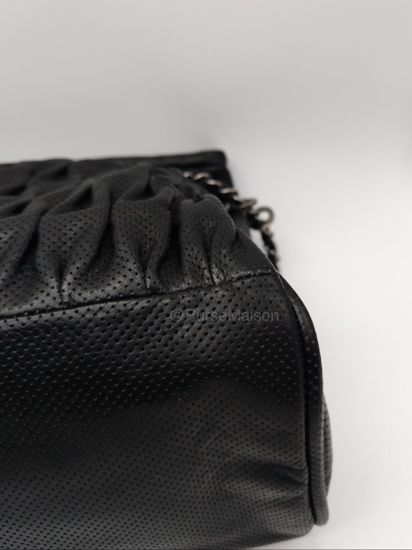 Chanel Perforated Ultimate Soft Hobo Bag in Black and Silver Hardware Series 12