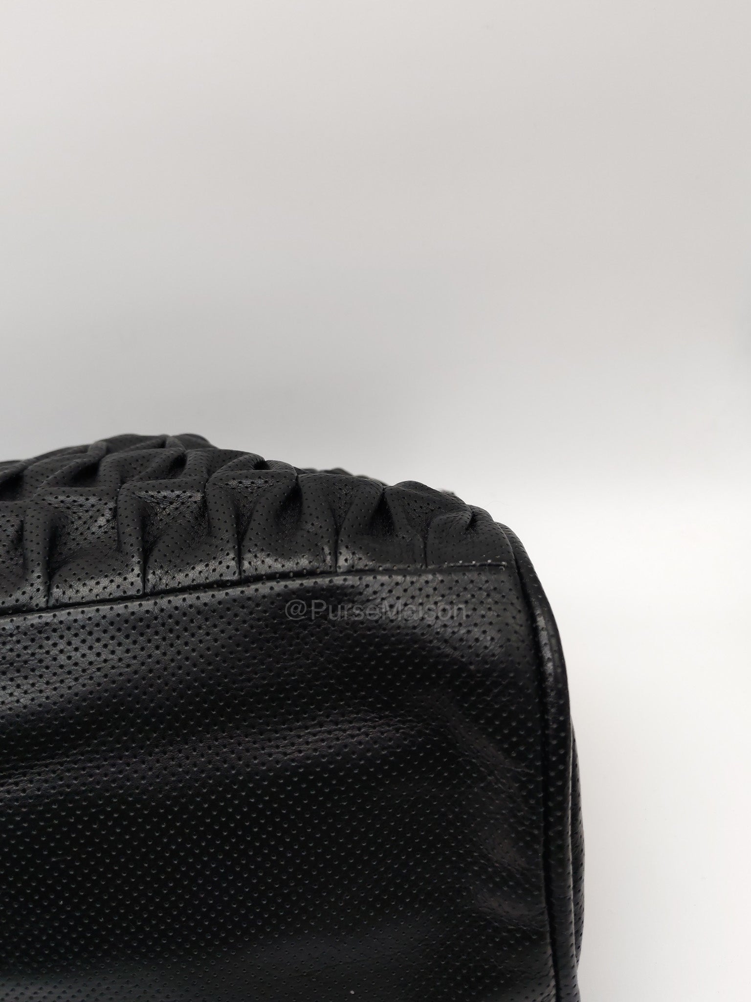 Chanel Perforated Ultimate Soft Hobo Bag in Black and Silver Hardware Series 12