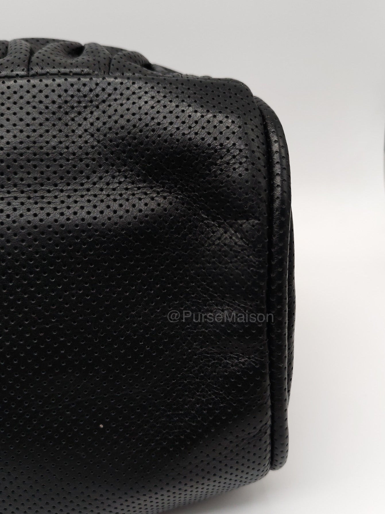 Chanel Perforated Ultimate Soft Hobo Bag in Black and Silver Hardware Series 12