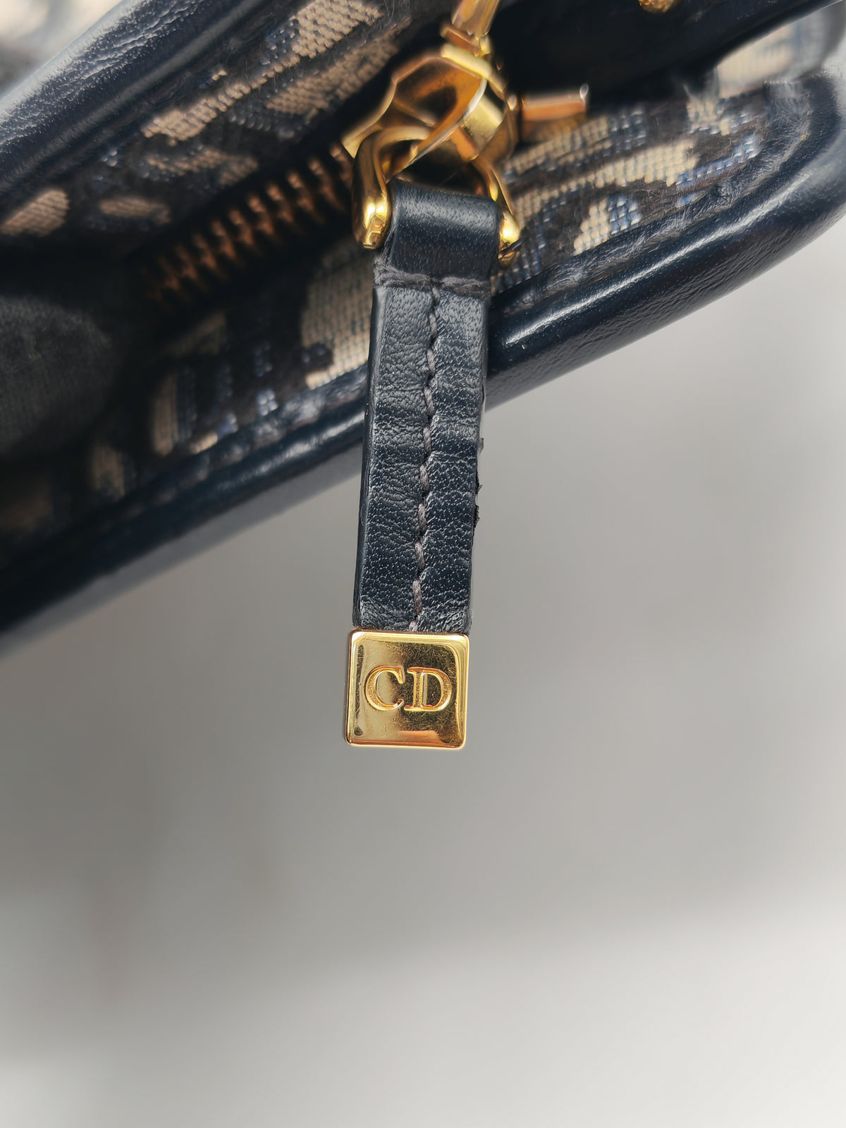 Christian Dior 30 Montaigne Dea Pouch in Blue Dior Oblique Jacquard Canvas and Gold Hardware