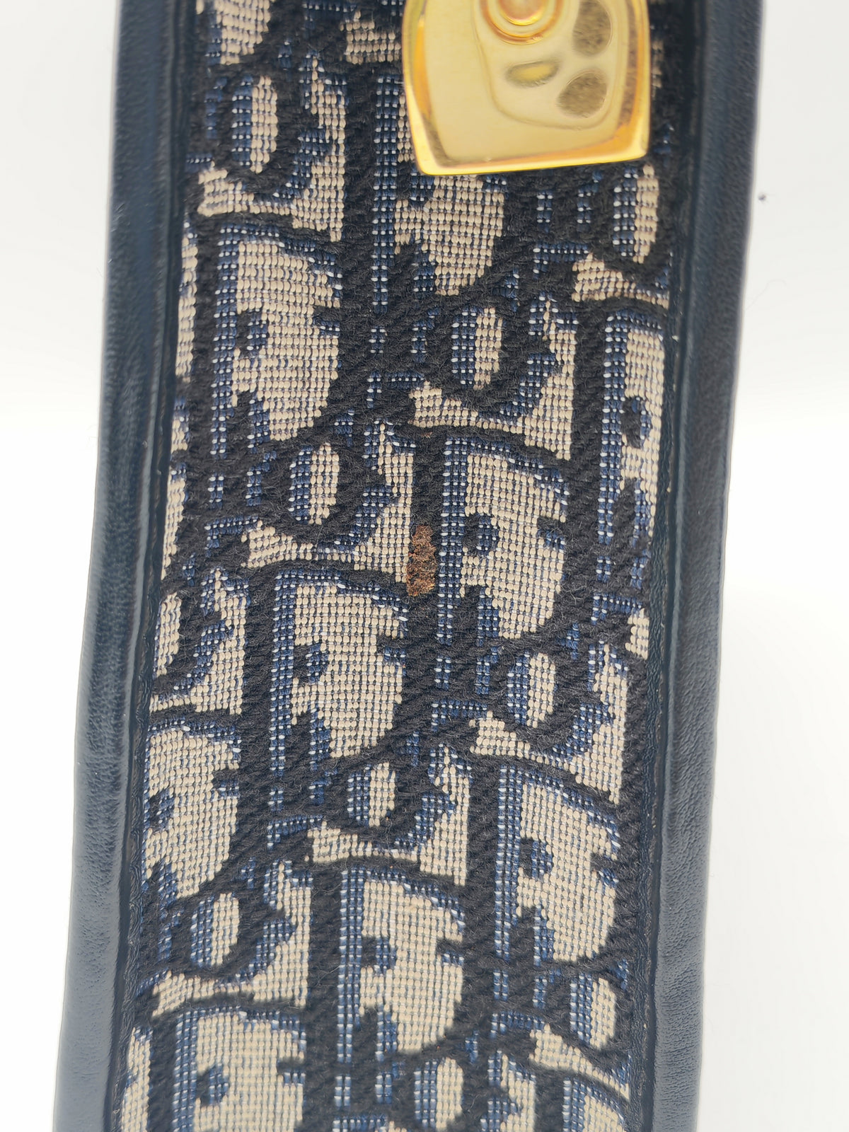 Christian Dior 30 Montaigne Dea Pouch in Blue Dior Oblique Jacquard Canvas and Gold Hardware