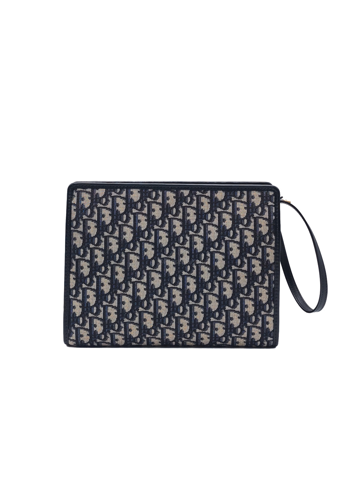 Christian Dior 30 Montaigne Dea Pouch in Blue Dior Oblique Jacquard Canvas and Gold Hardware