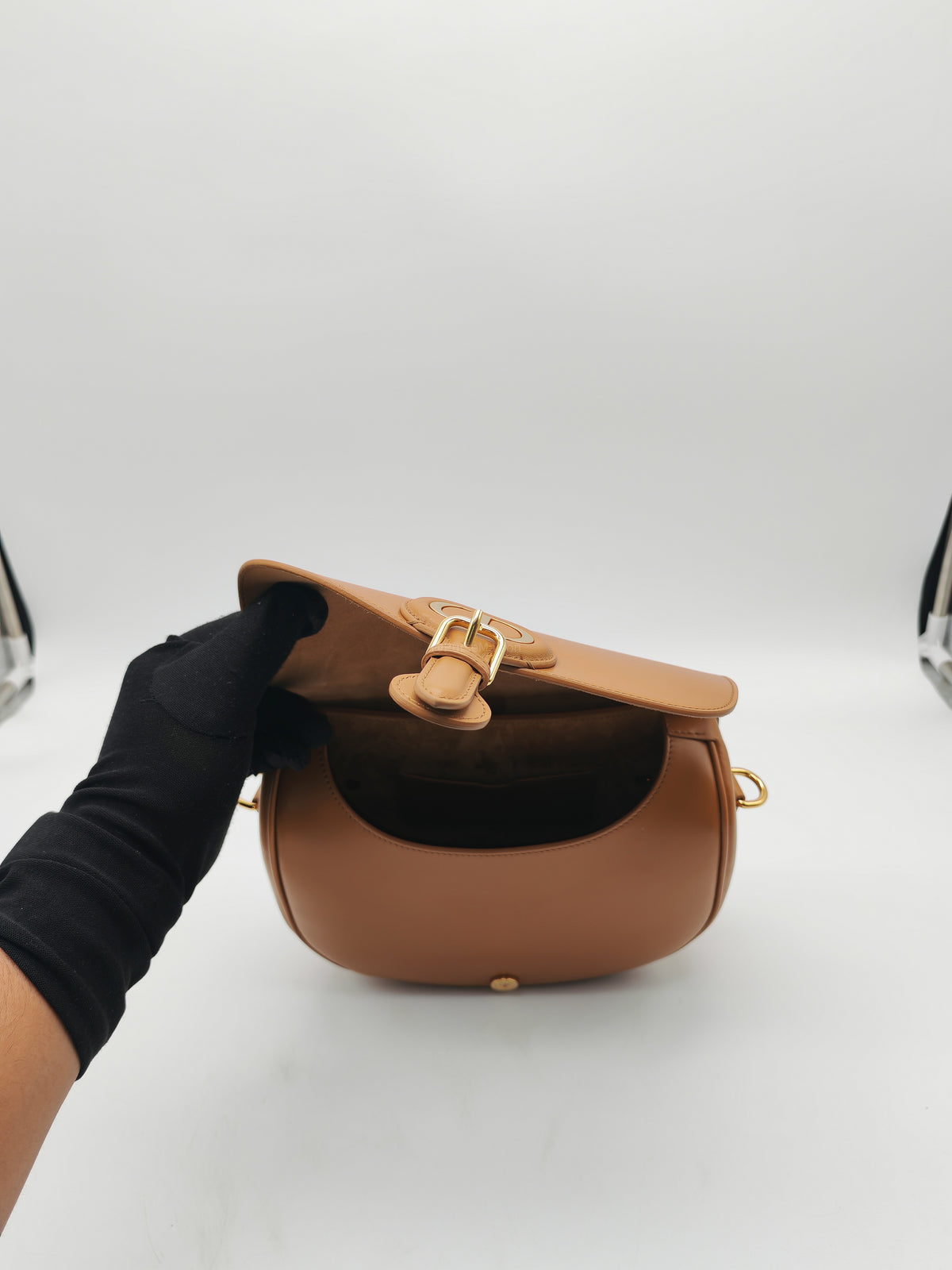 Dior Bobby Crossbody Bag Medium in Cognac Calfskin Leather