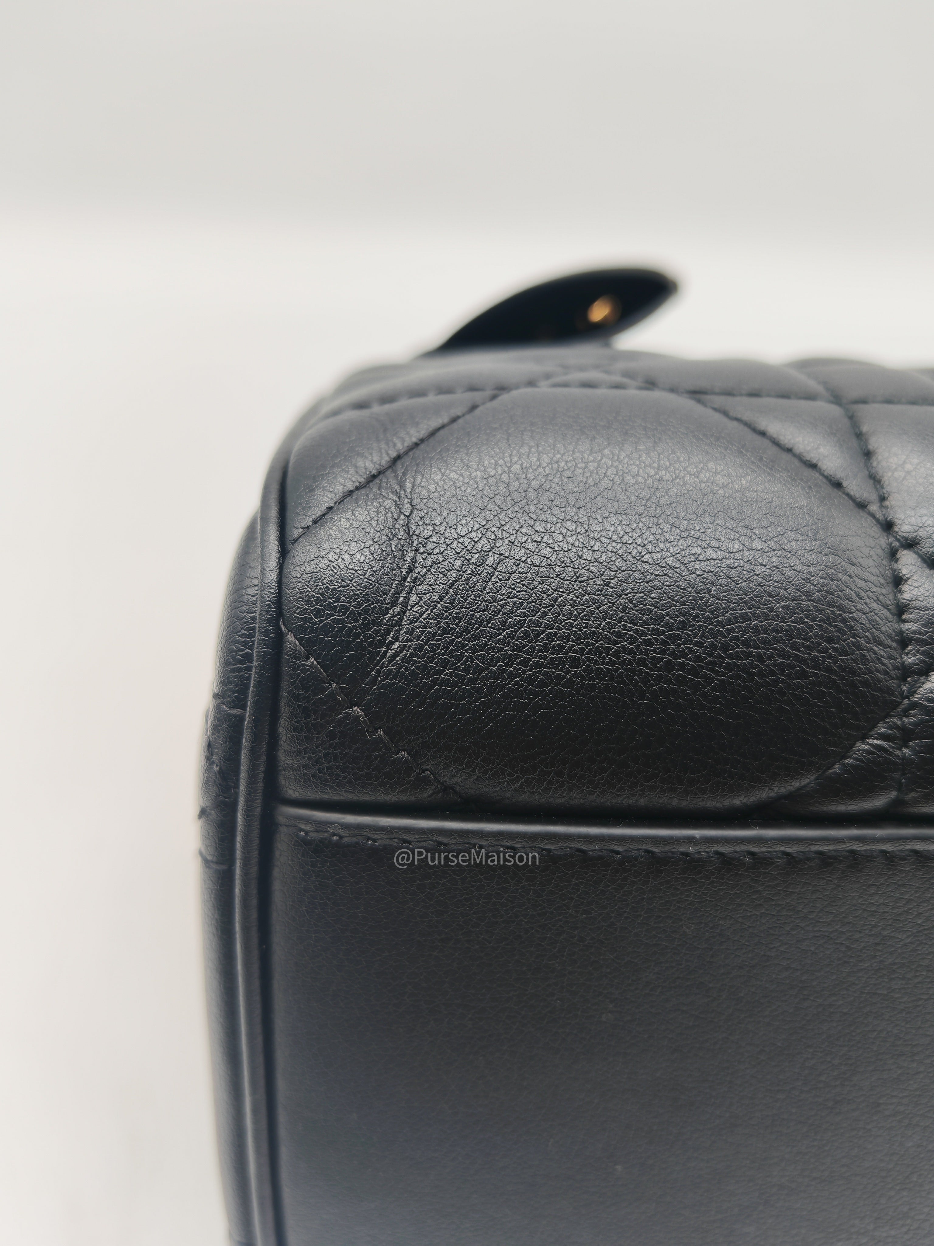 Christian Dior Groove 20 Bag in Black Macrocannage Calfskin and Gold Hardware
