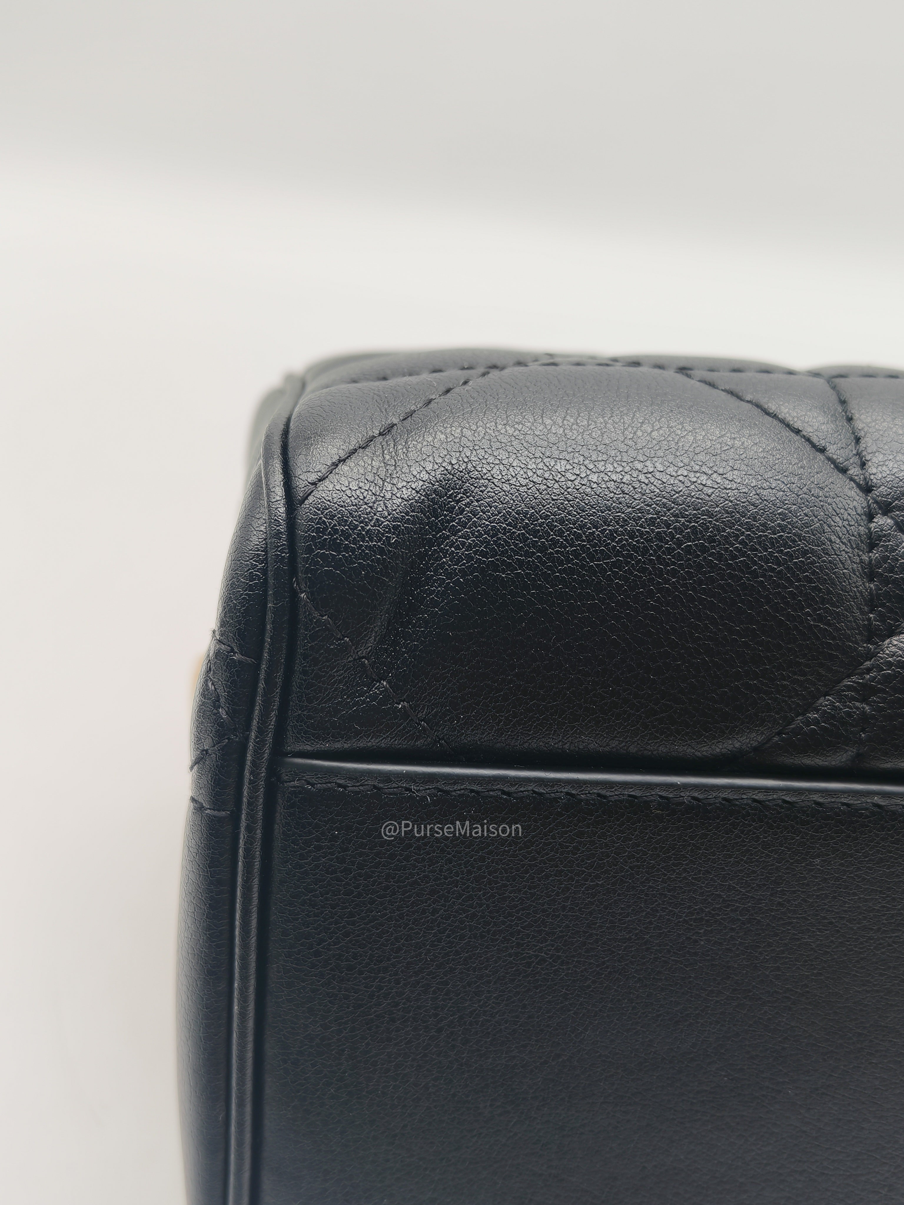 Christian Dior Groove 20 Bag in Black Macrocannage Calfskin and Gold Hardware