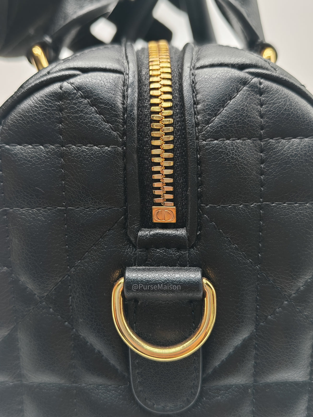 Christian Dior Groove 20 Bag in Black Macrocannage Calfskin and Gold Hardware