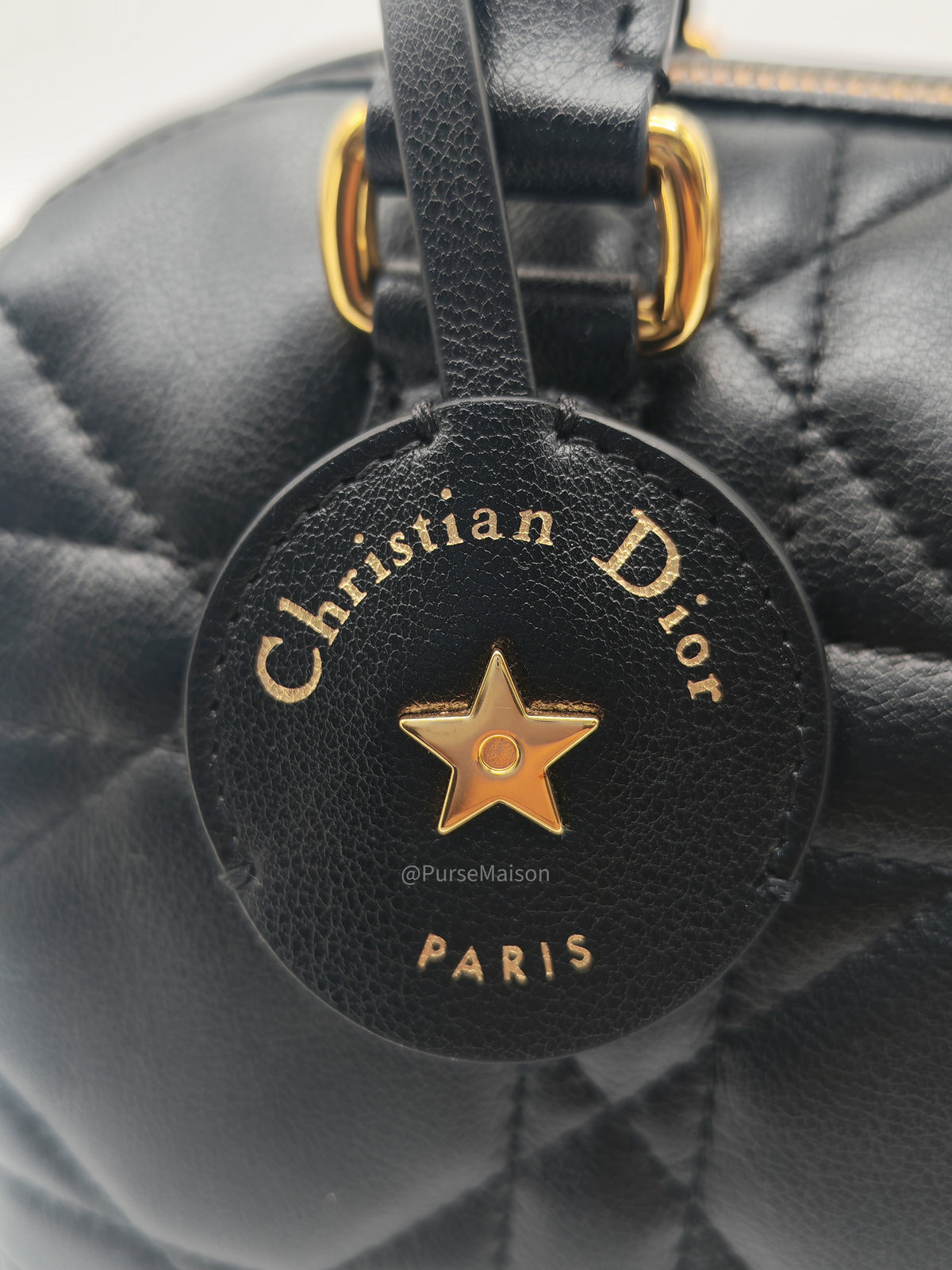 Christian Dior Groove 20 Bag in Black Macrocannage Calfskin and Gold Hardware