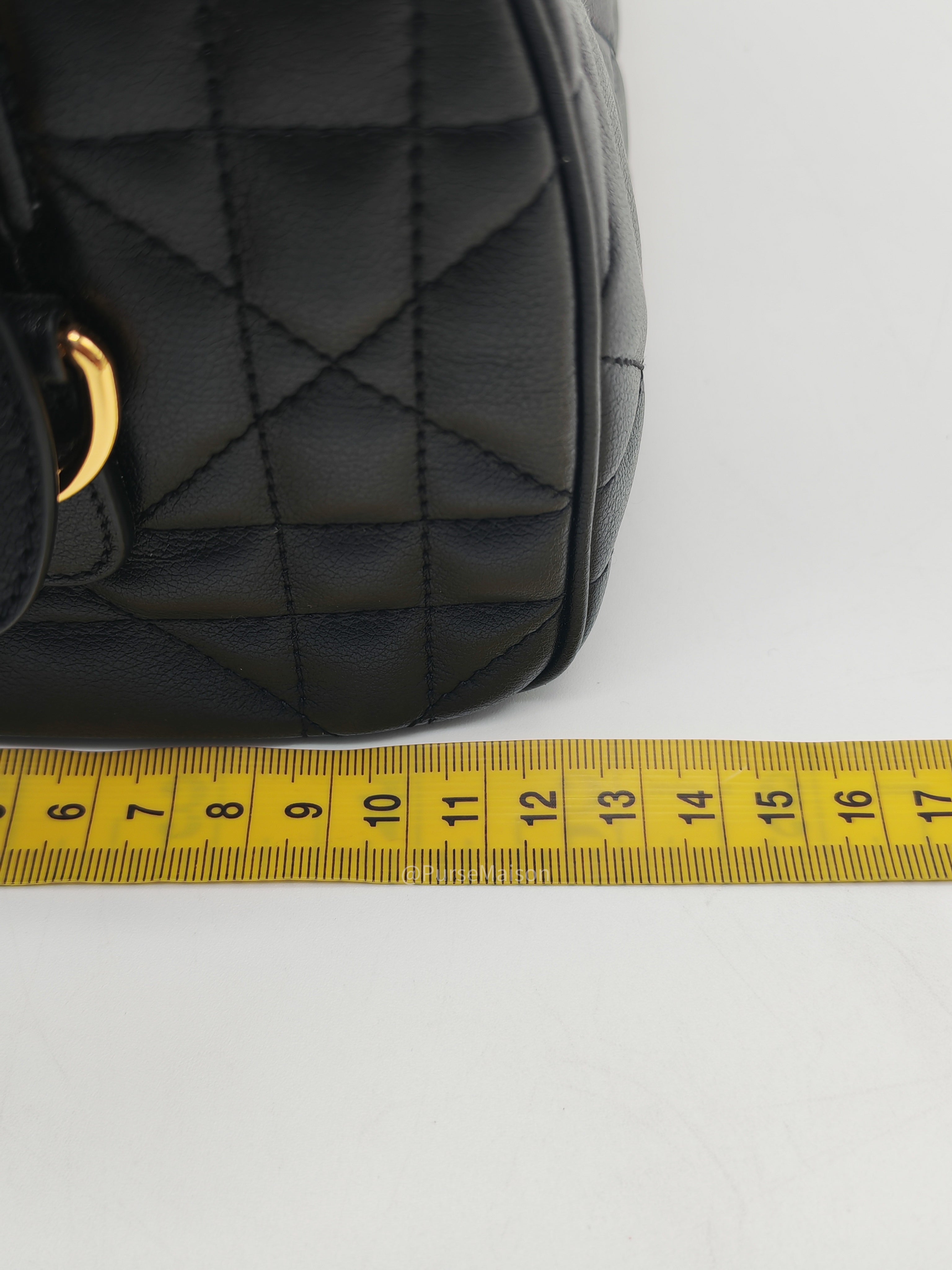 Christian Dior Groove 20 Bag in Black Macrocannage Calfskin and Gold Hardware
