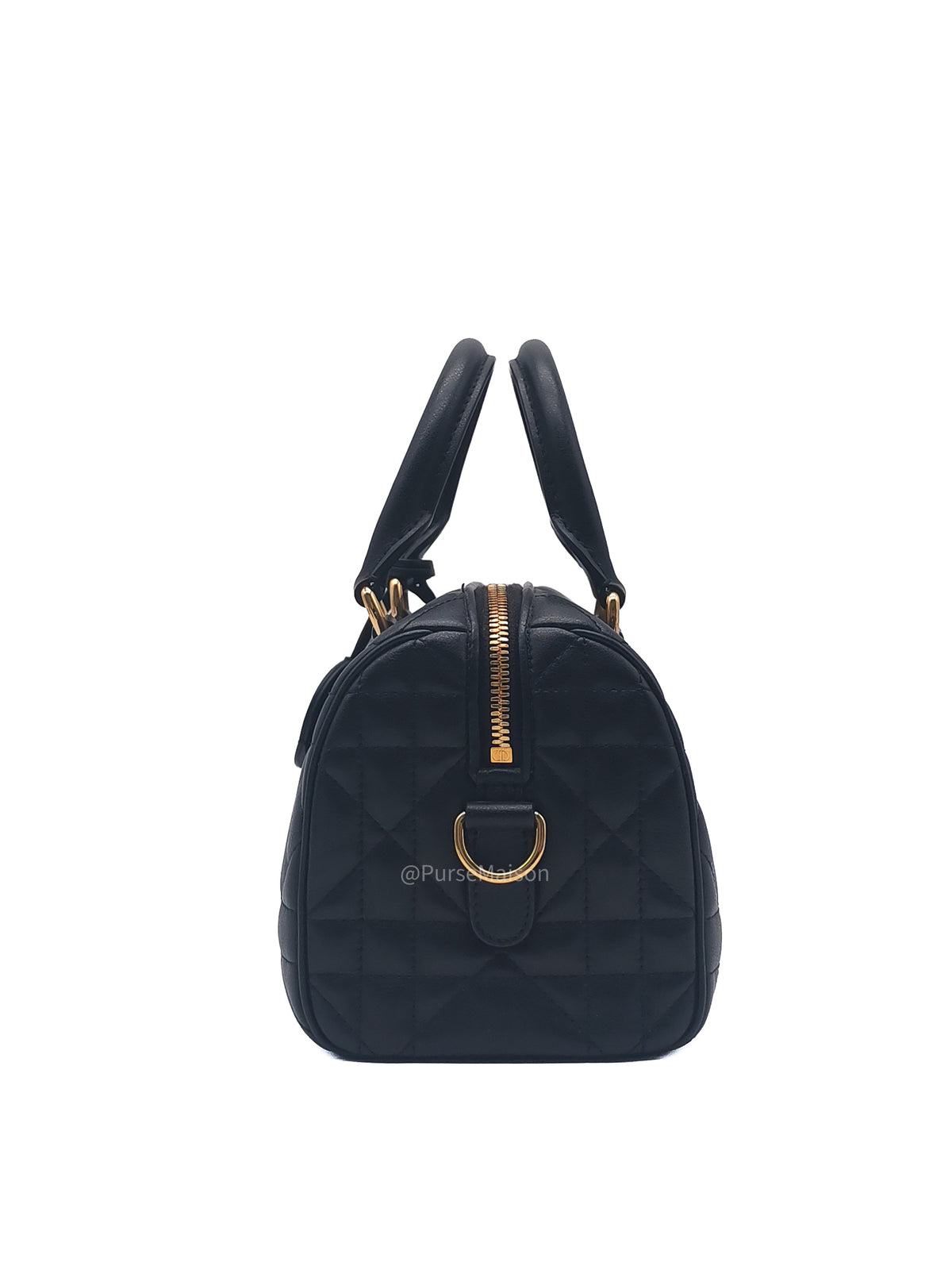 Christian Dior Groove 20 Bag in Black Macrocannage Calfskin and Gold Hardware