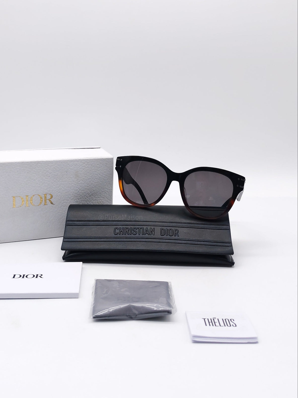 Christian Dior SIgnature B6F Dark Acetate Frame Sunglasses
