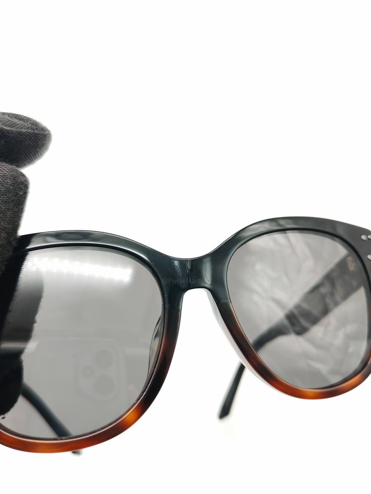 Christian Dior SIgnature B6F Dark Acetate Frame Sunglasses