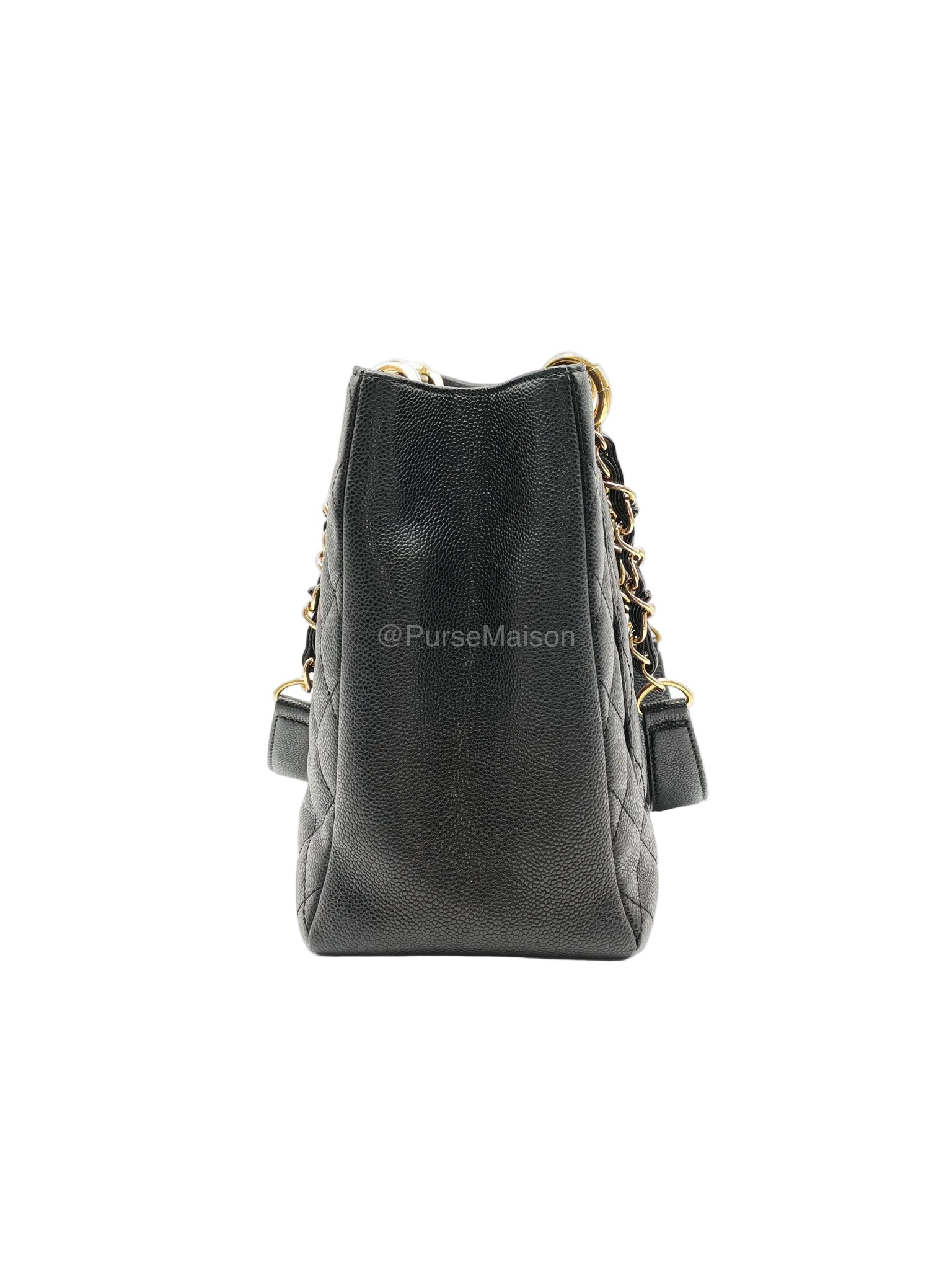 Chanel Grand Shopping Tote (GST) in Black Caviar Leather and Gold Hardware Series 21
