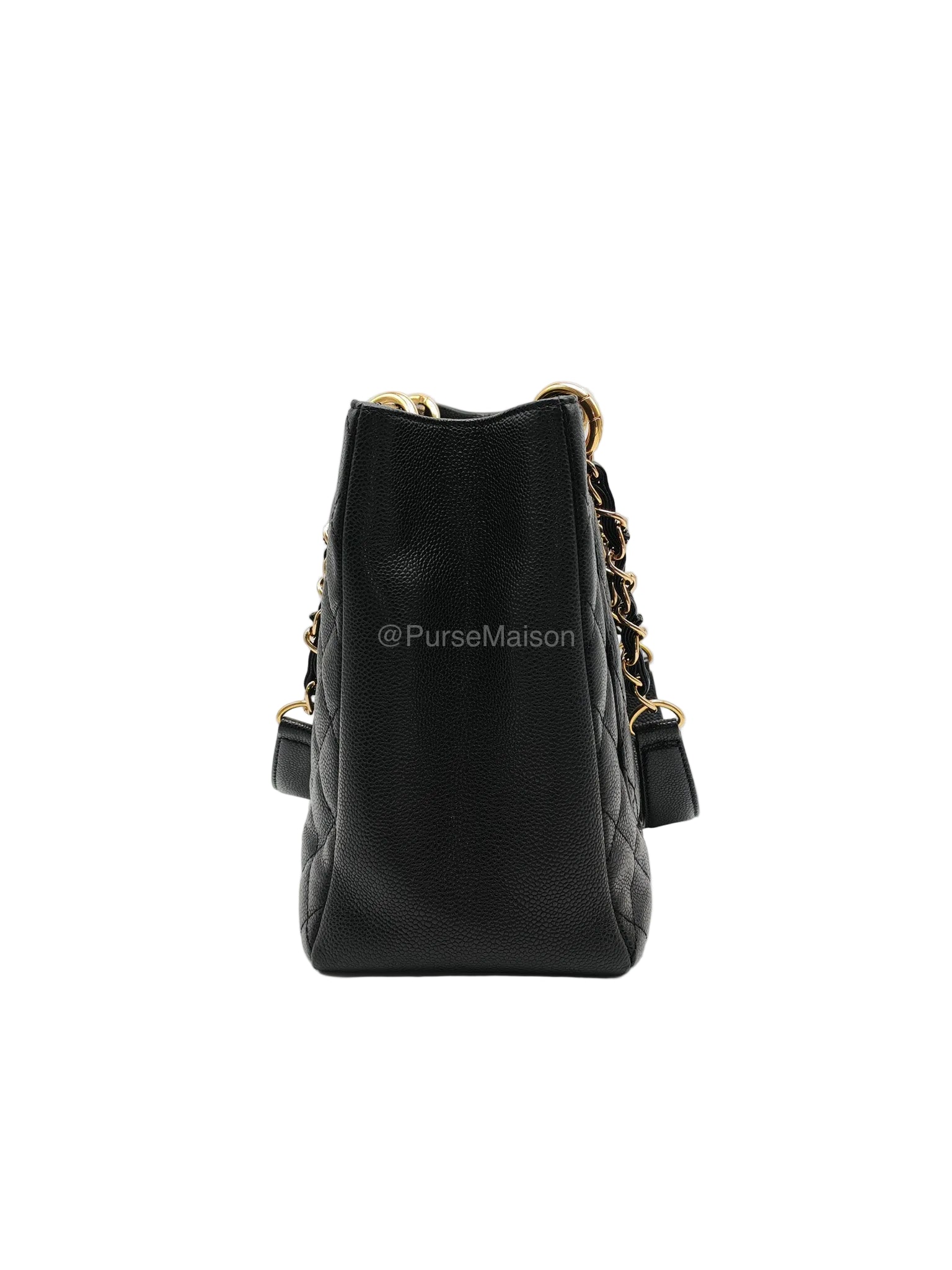 Chanel Grand Shopping Tote (GST) in Black Caviar Leather and Gold Hardware Series 21