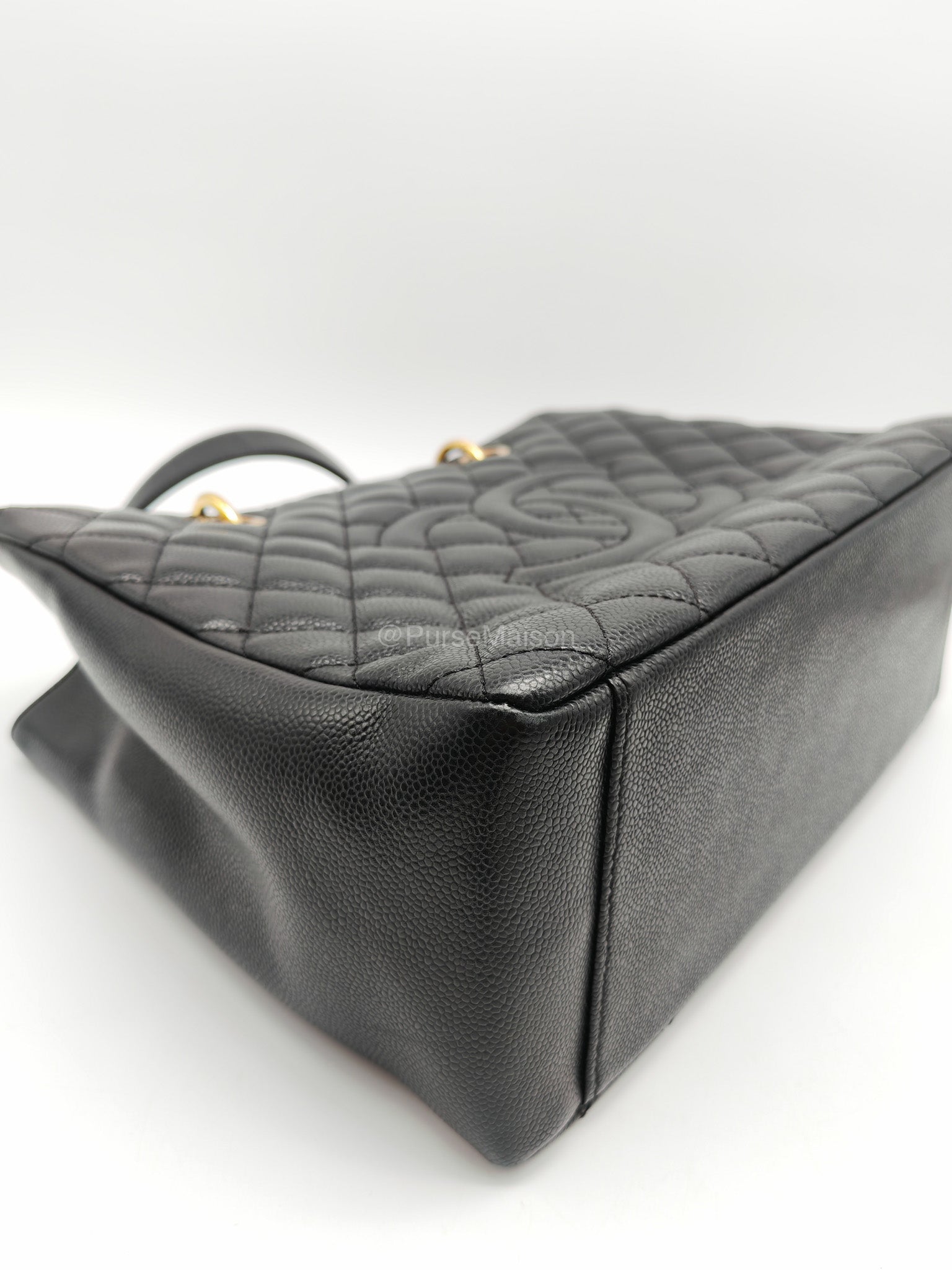 Chanel Grand Shopping Tote (GST) in Black Caviar Leather and Gold Hardware Series 21