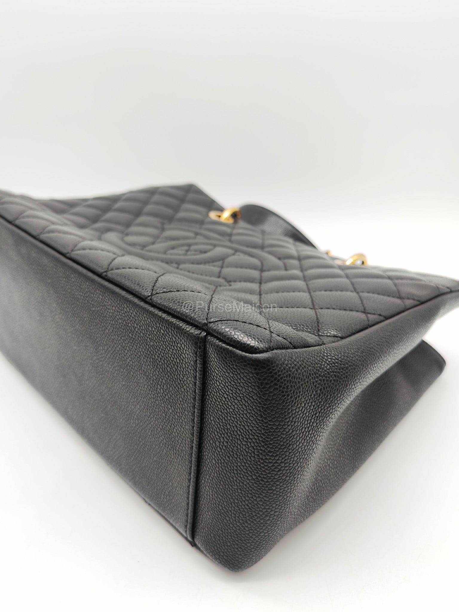 Chanel Grand Shopping Tote (GST) in Black Caviar Leather and Gold Hardware Series 21