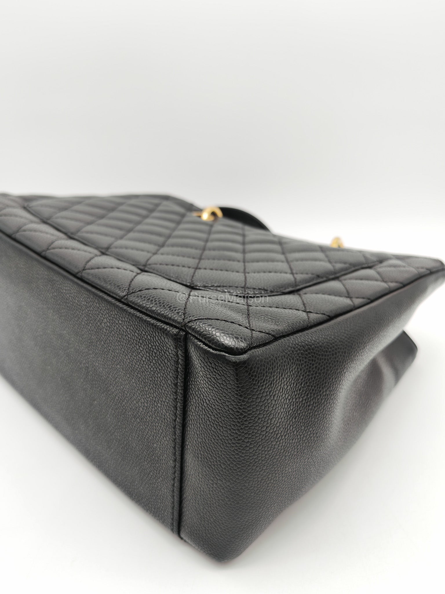 Chanel Grand Shopping Tote (GST) in Black Caviar Leather and Gold Hardware Series 21