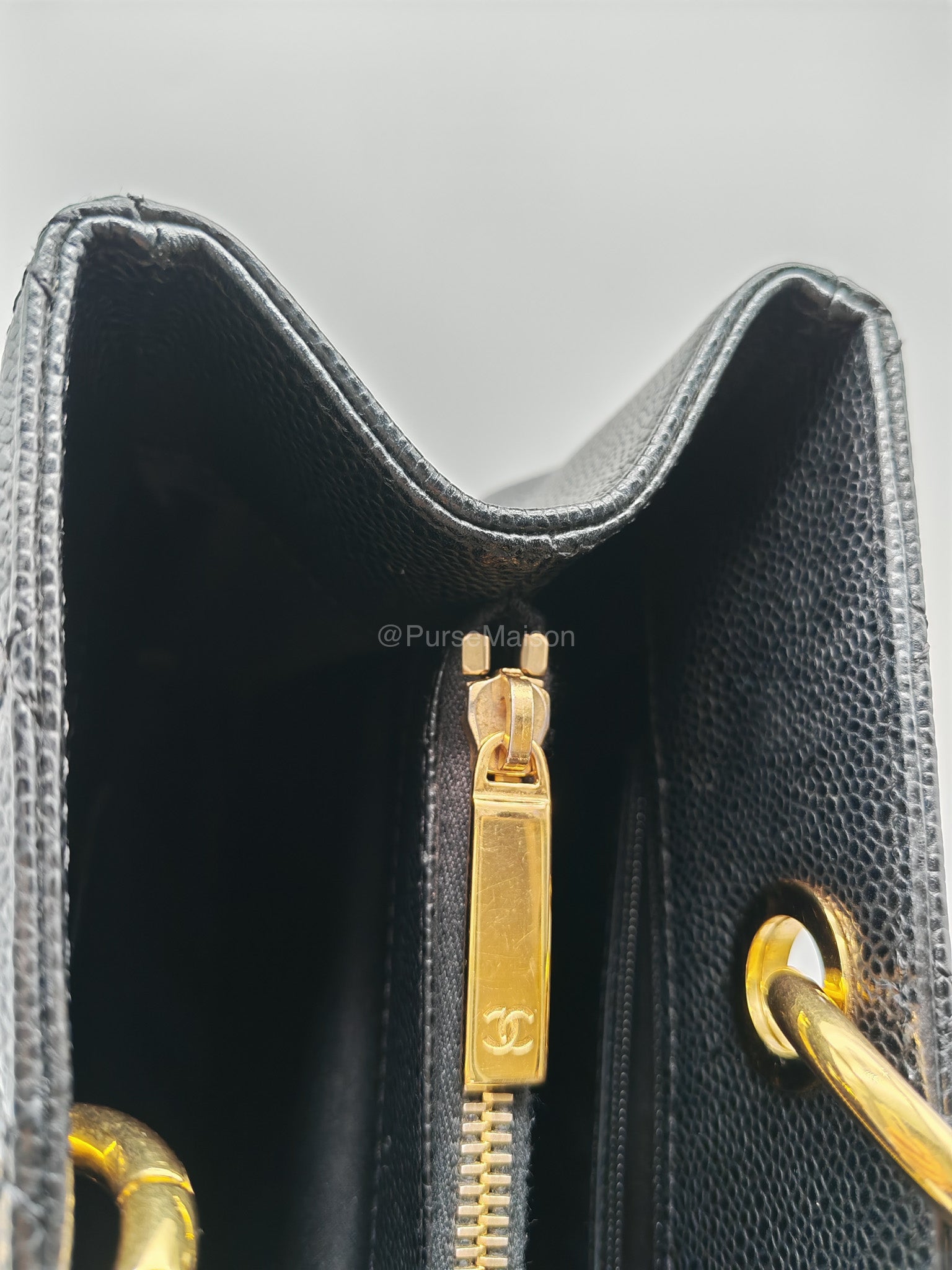 Chanel Grand Shopping Tote (GST) in Black Caviar Leather and Gold Hardware Series 21