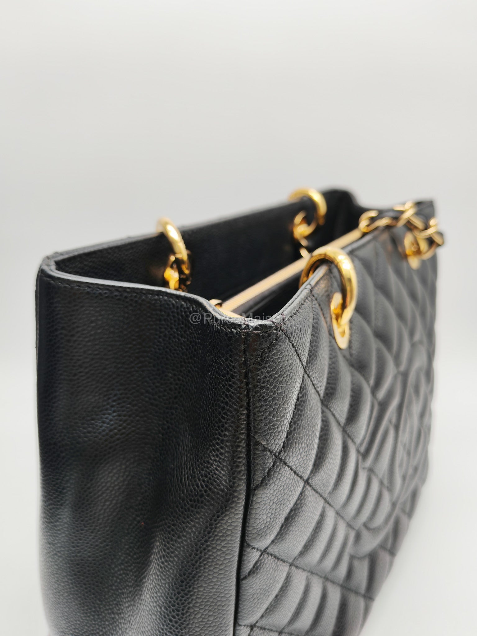 Chanel Grand Shopping Tote (GST) in Black Caviar Leather and Gold Hardware Series 21