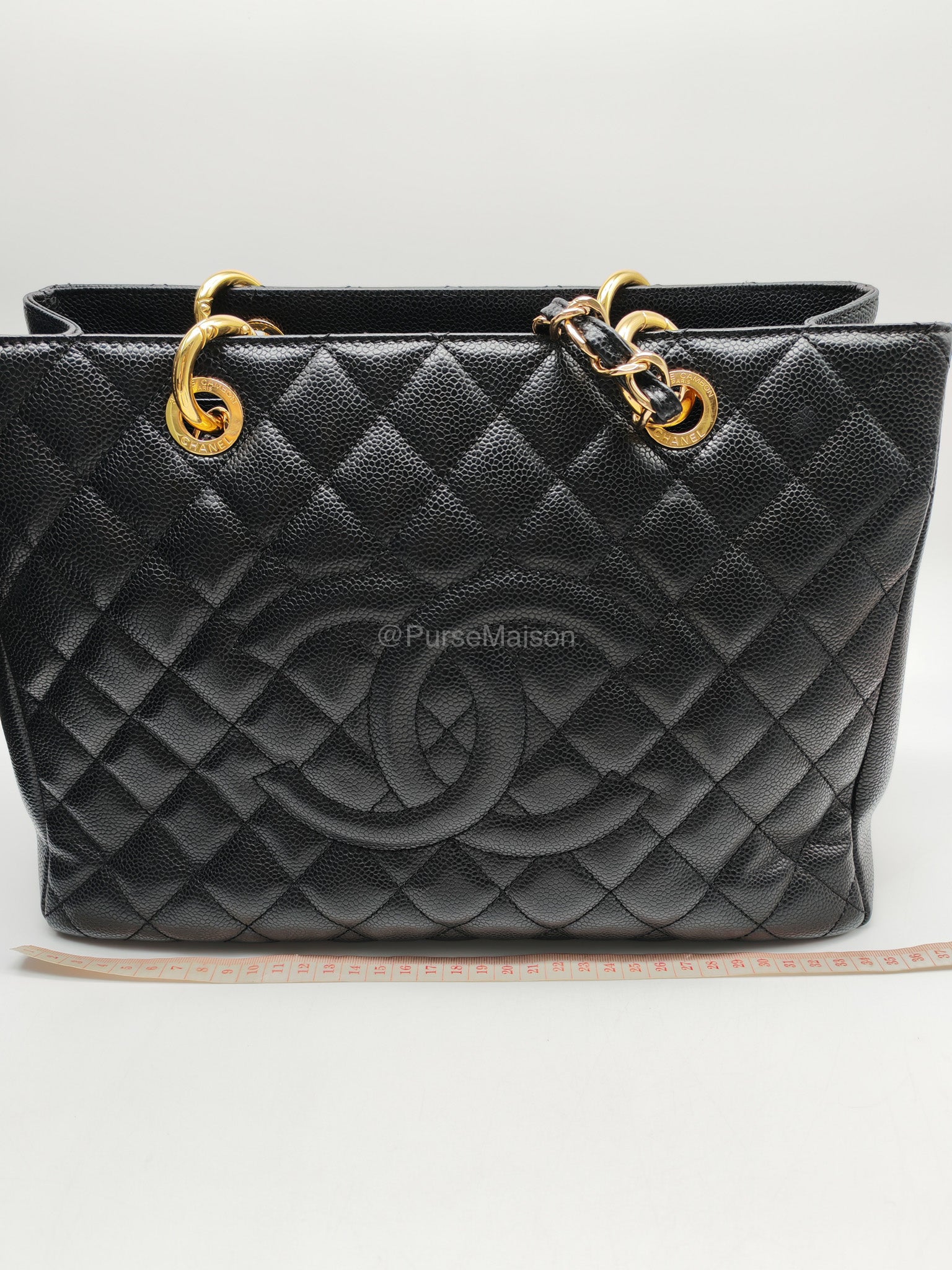Chanel Grand Shopping Tote (GST) in Black Caviar Leather and Gold Hardware Series 21