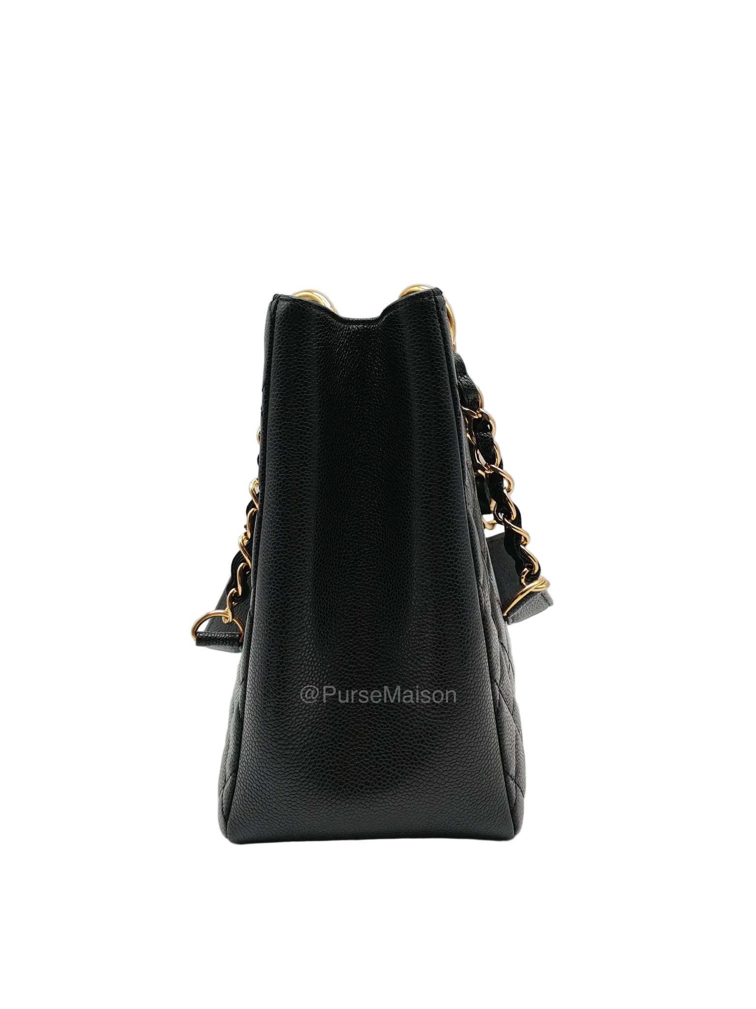 Chanel Grand Shopping Tote (GST) in Black Caviar Leather and Gold Hardware Series 18