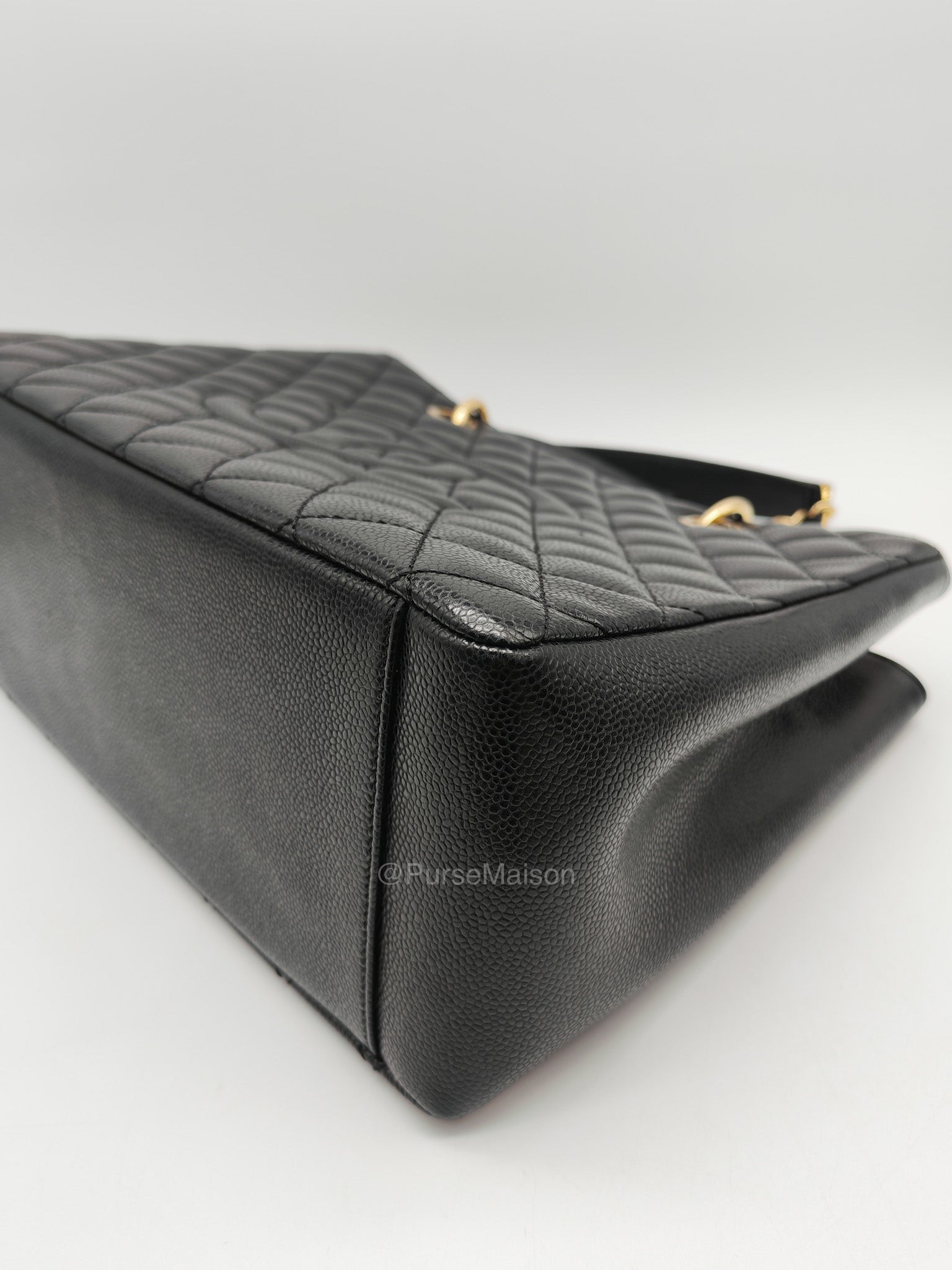 Chanel Grand Shopping Tote (GST) in Black Caviar Leather and Gold Hardware Series 18