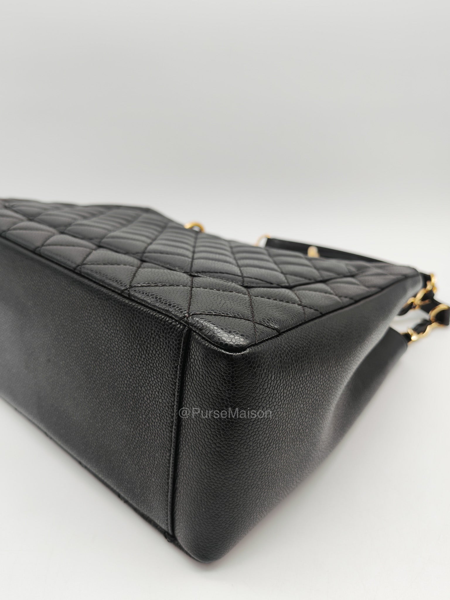 Chanel Grand Shopping Tote (GST) in Black Caviar Leather and Gold Hardware Series 18