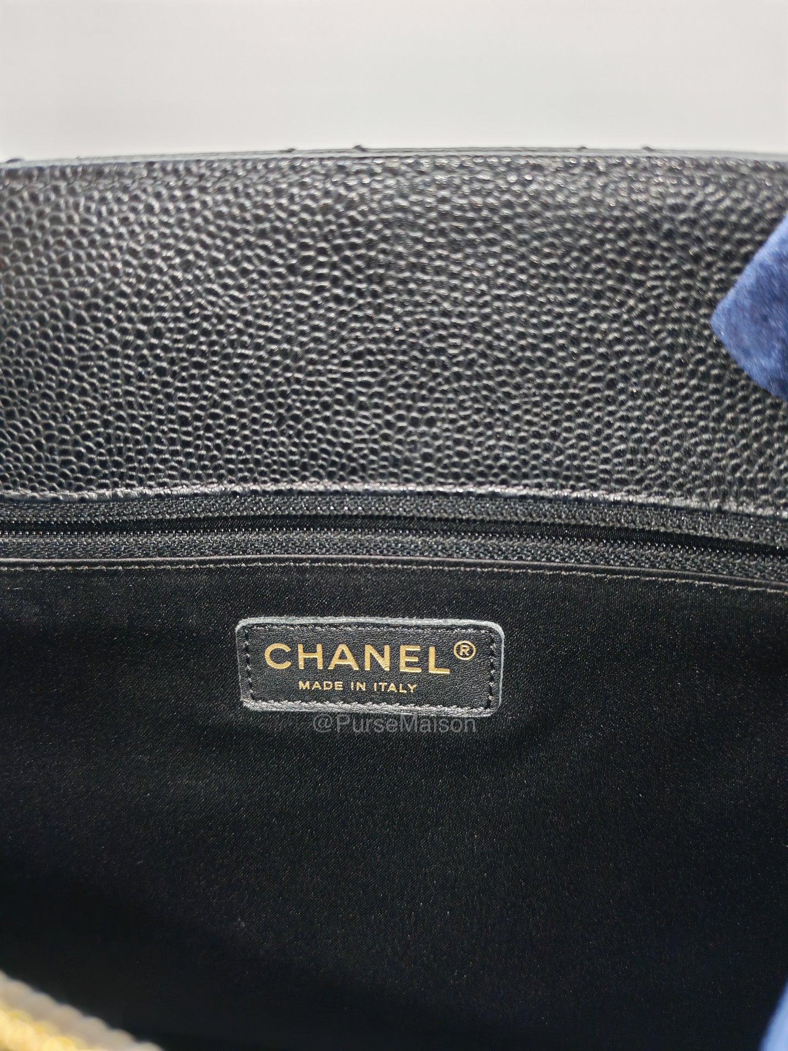 Chanel Grand Shopping Tote (GST) in Black Caviar Leather and Gold Hardware Series 18