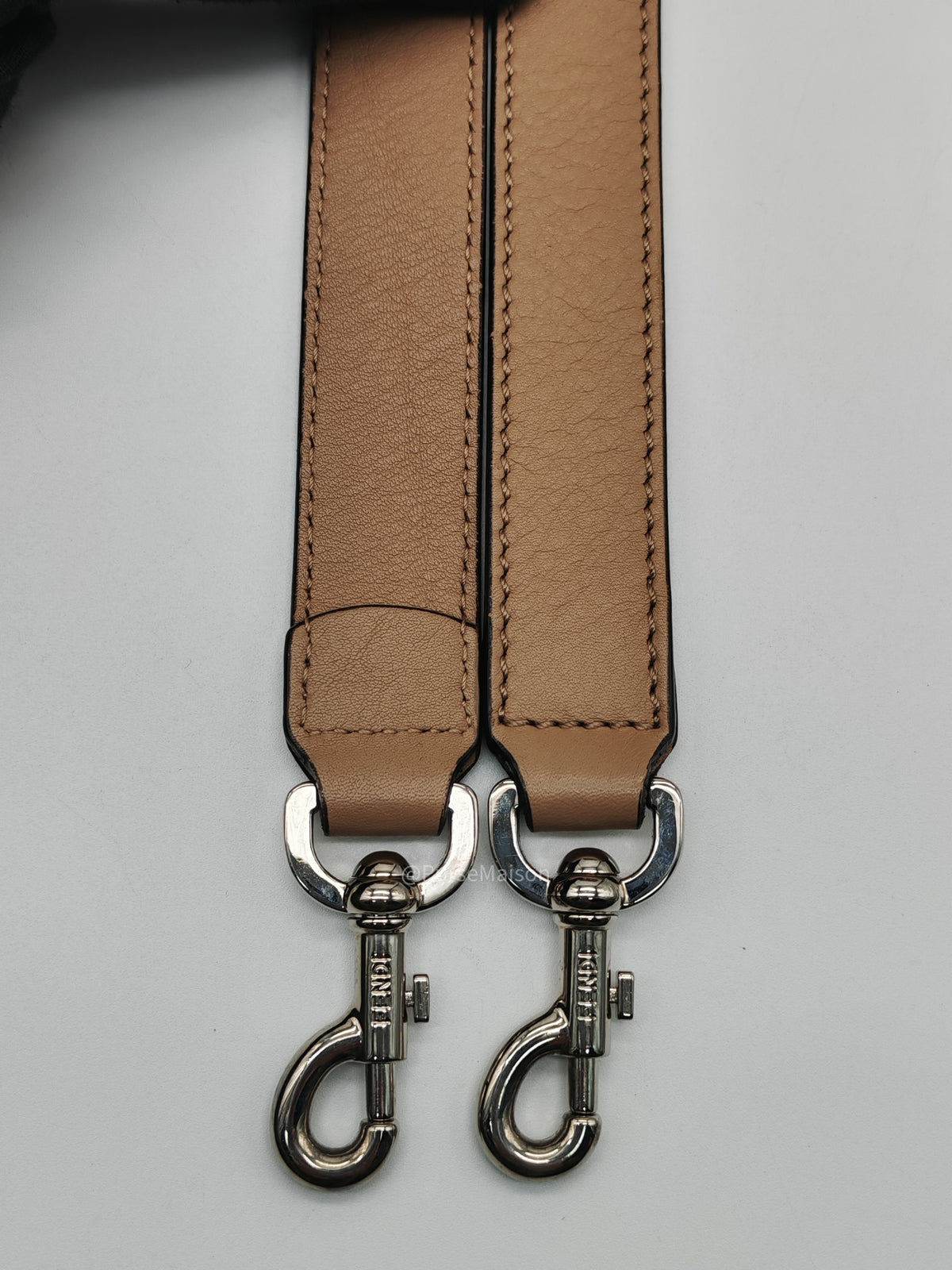 Fendi By The Way Boston Medium in Tan Calfskin Leather and Silver Hardware