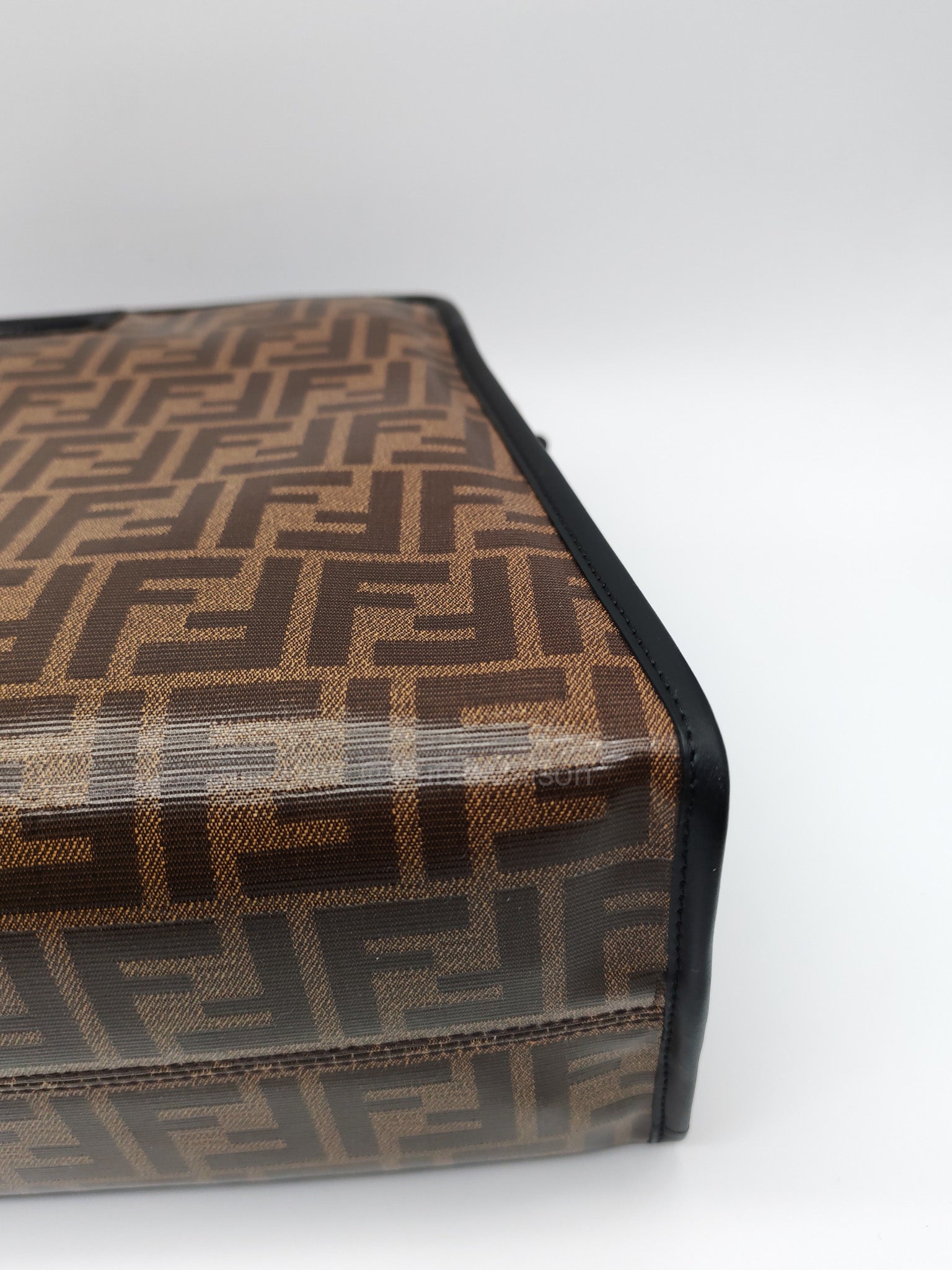 Fendi Peekaboo Defende Cover in Zucca Print Coated Canvas and Gold Hardware