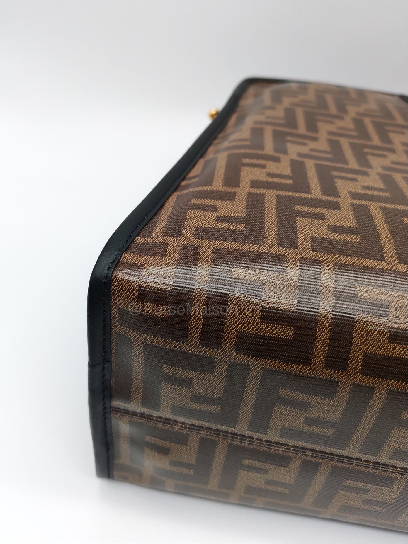 Fendi Peekaboo Defende Cover in Zucca Print Coated Canvas and Gold Hardware