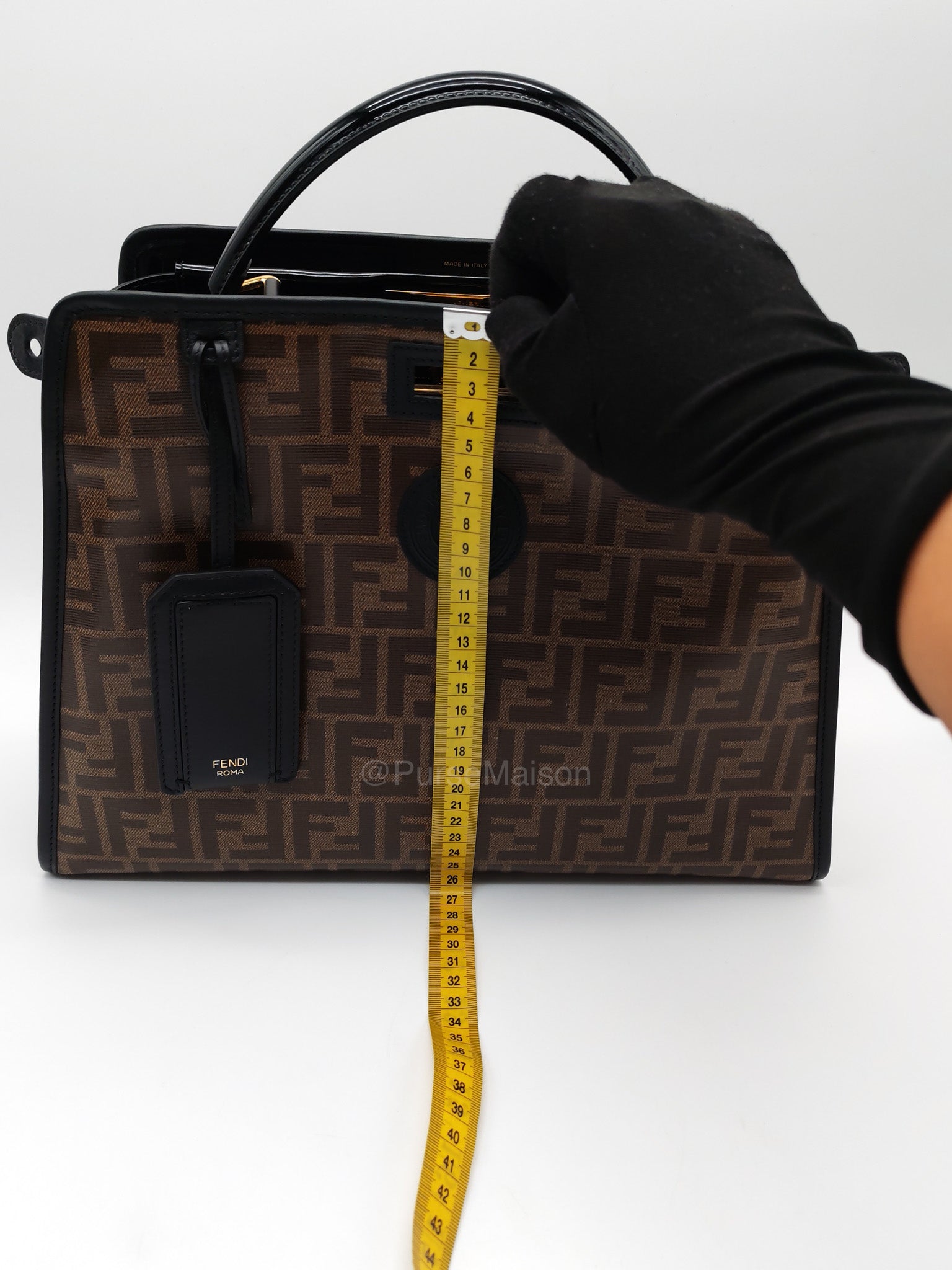 Fendi Peekaboo Defende Cover in Zucca Print Coated Canvas and Gold Hardware