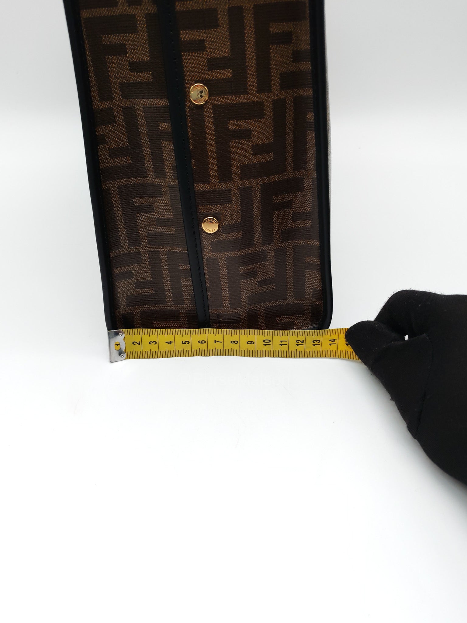 Fendi Peekaboo Defende Cover in Zucca Print Coated Canvas and Gold Hardware