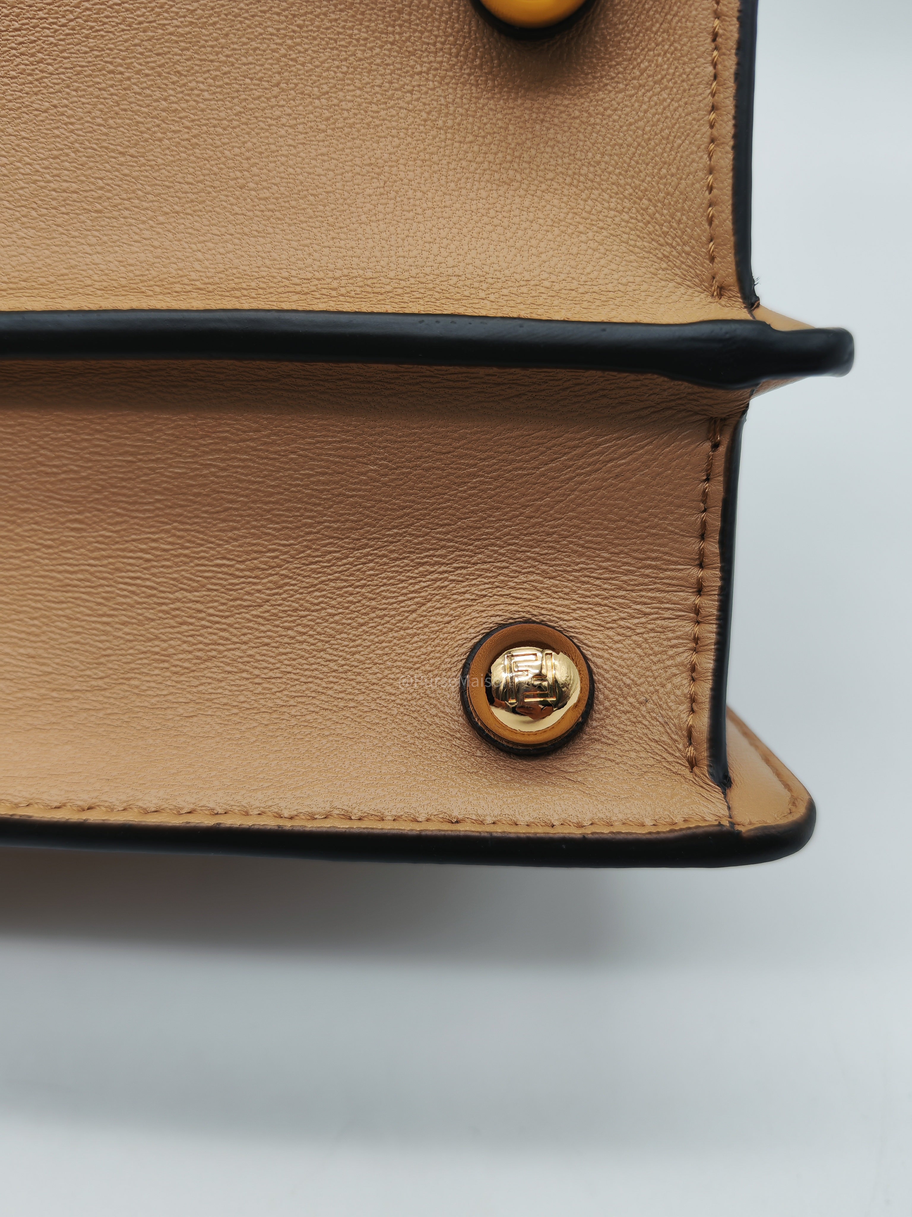 Fendi Peekaboo ISeeU Bag in Dark Beige Calfskin Leather and Gold Hardware