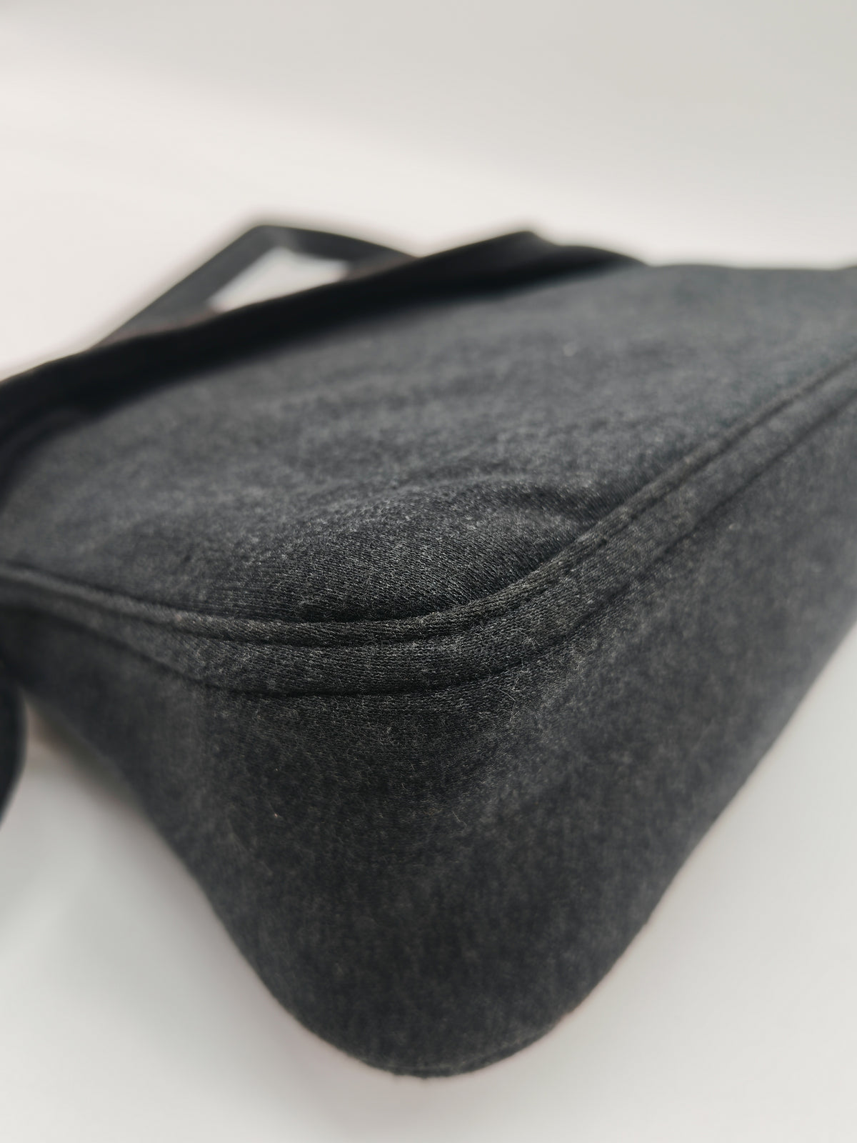 Fendi Zucca FF Baguette Shoulder Bag in Black Fabric and Black/Silver Hardware