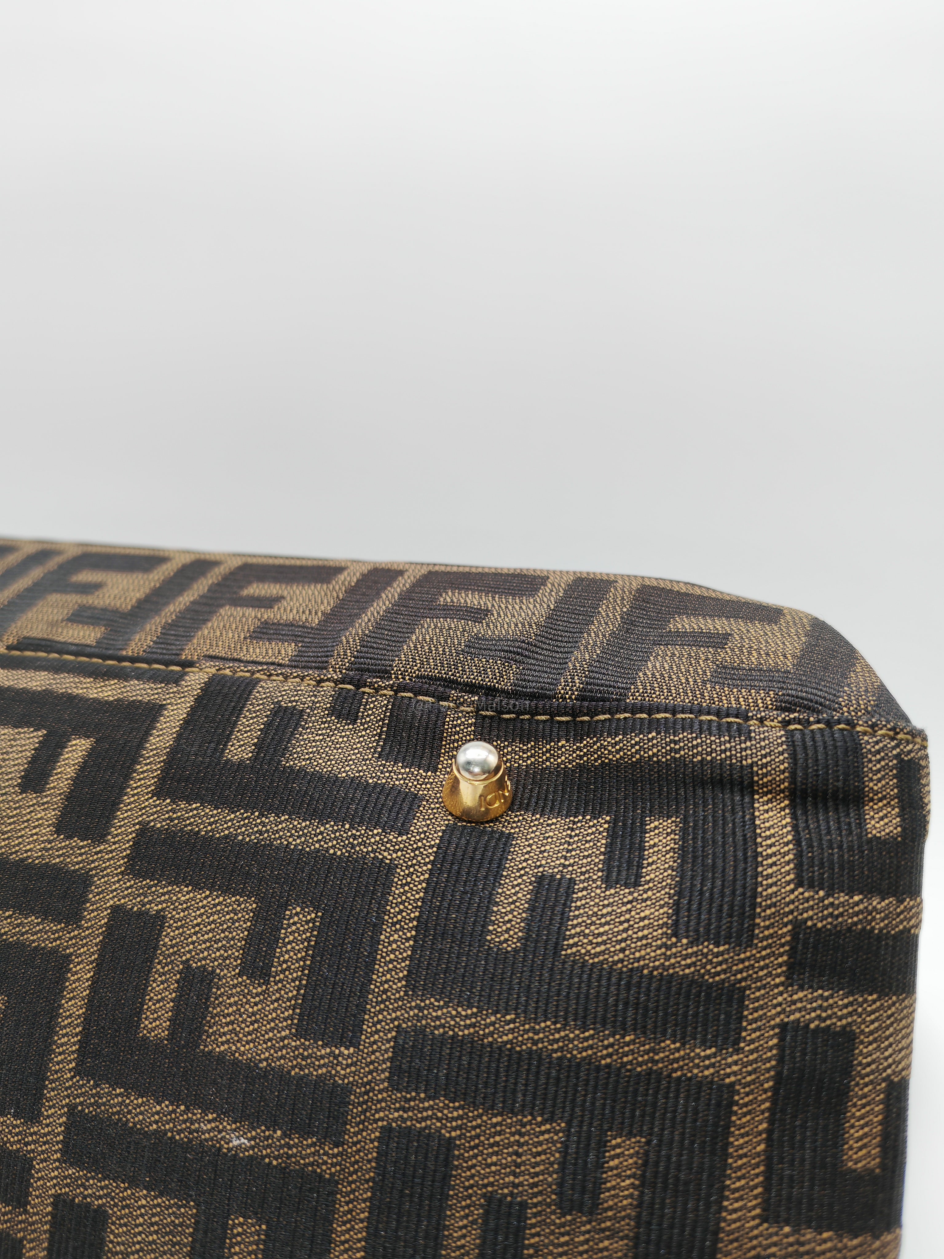 Fendi Twins Tote Bag Large in Zucca FF Monogram Canvas and Gold Hardware