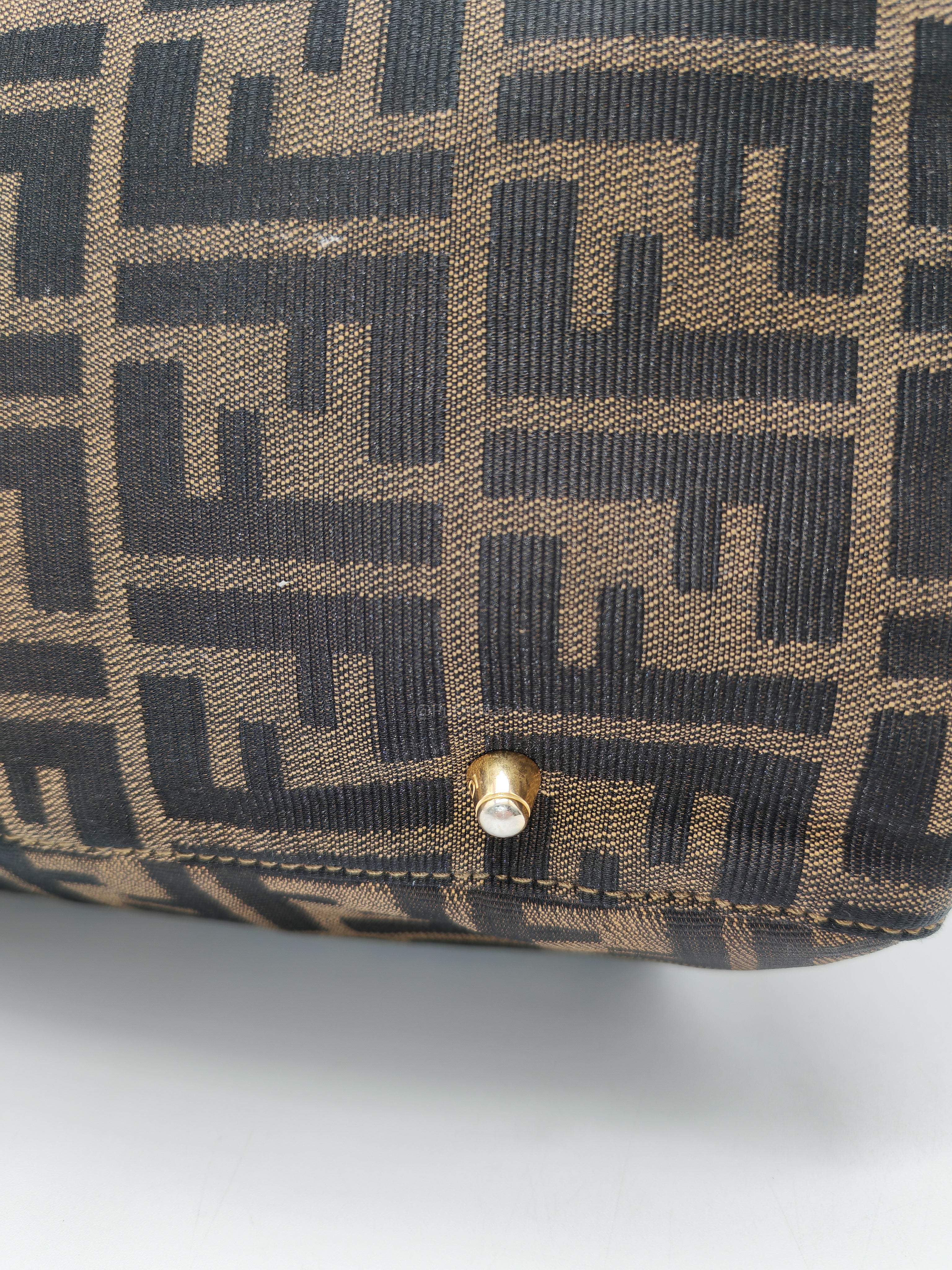Fendi Twins Tote Bag Large in Zucca FF Monogram Canvas and Gold Hardware