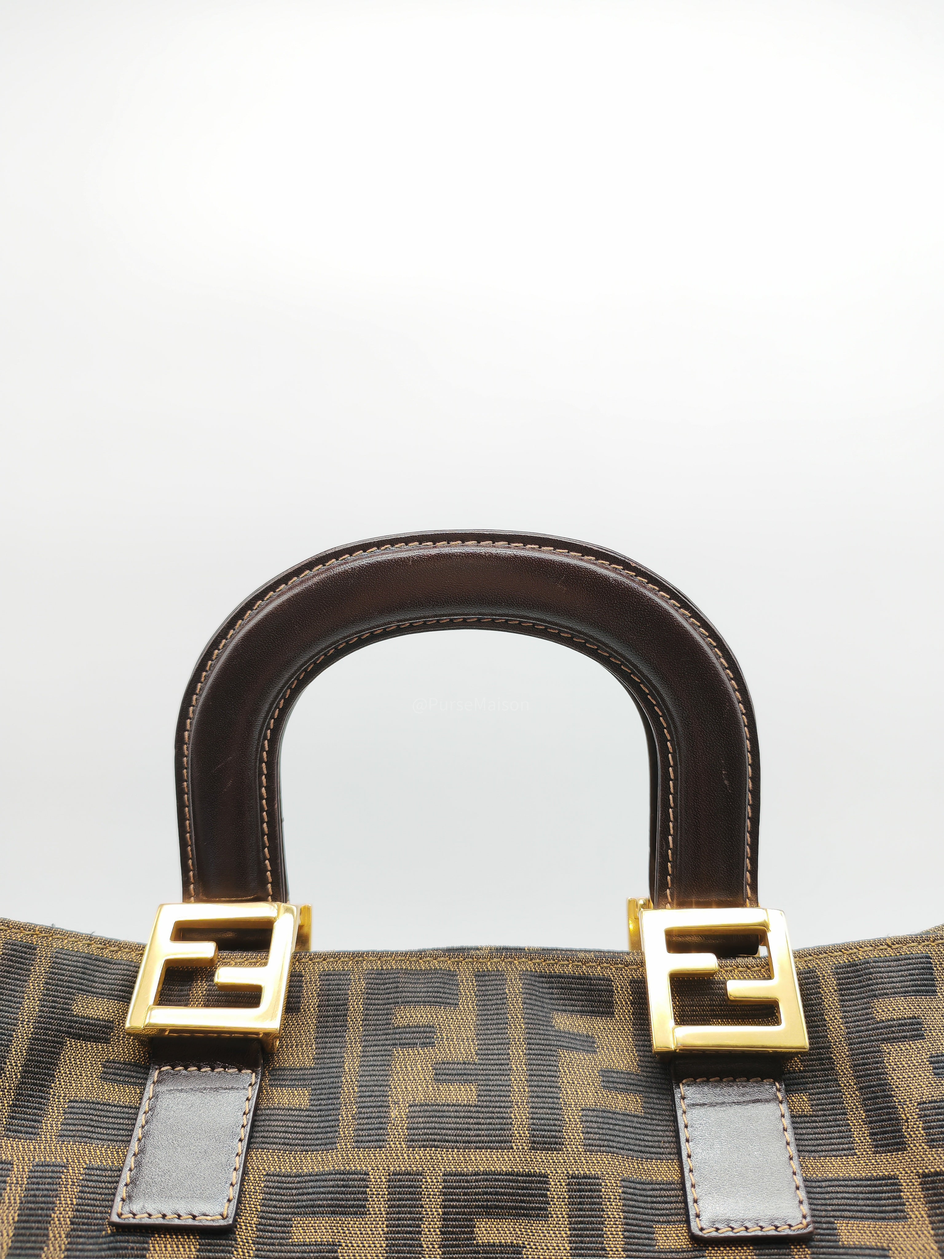 Fendi Twins Tote Bag Large in Zucca FF Monogram Canvas and Gold Hardware