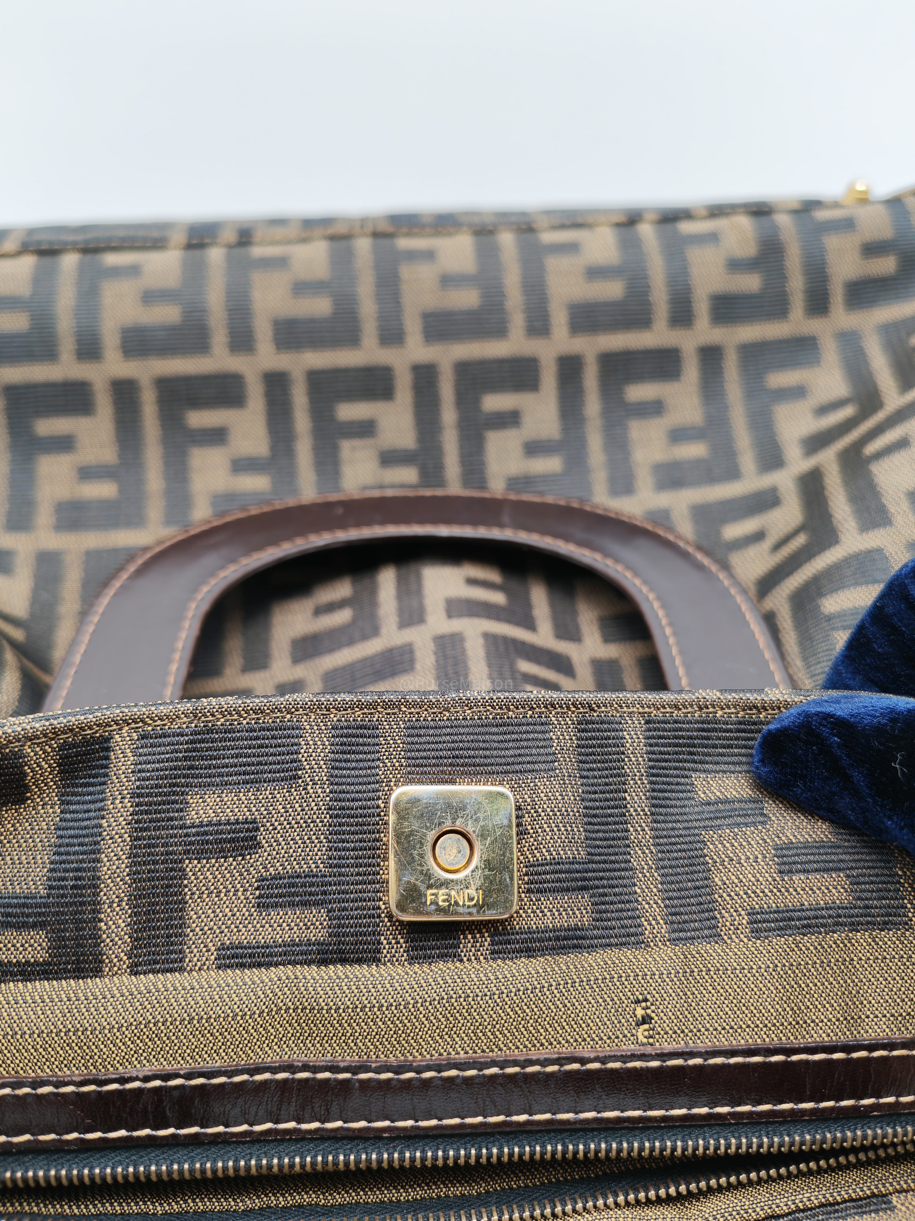 Fendi Twins Tote Bag Large in Zucca FF Monogram Canvas and Gold Hardware