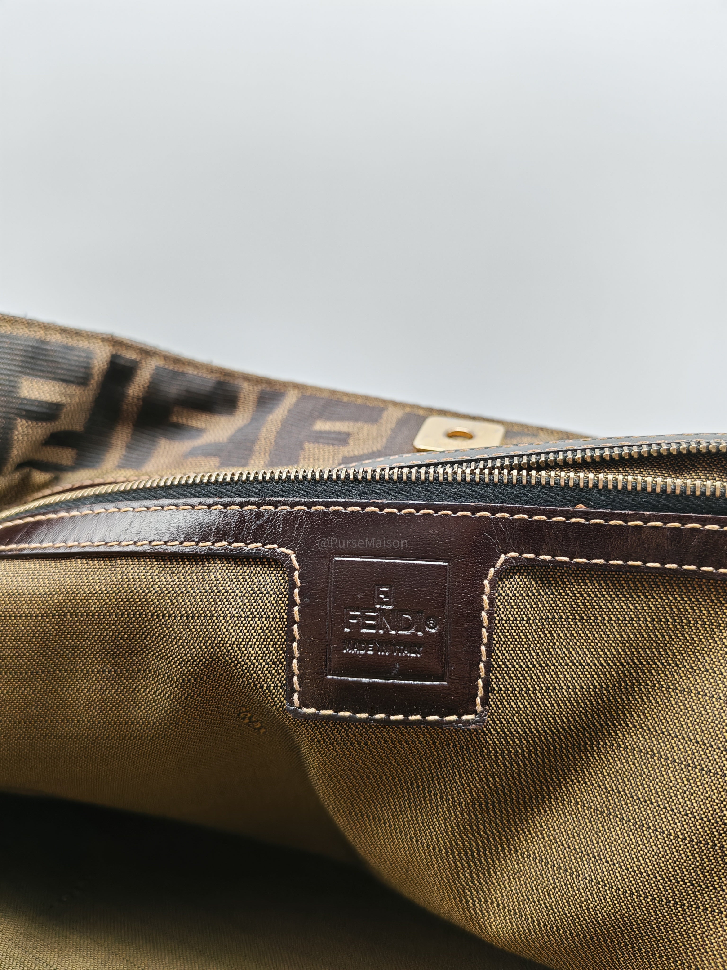Fendi Twins Tote Bag Large in Zucca FF Monogram Canvas and Gold Hardware