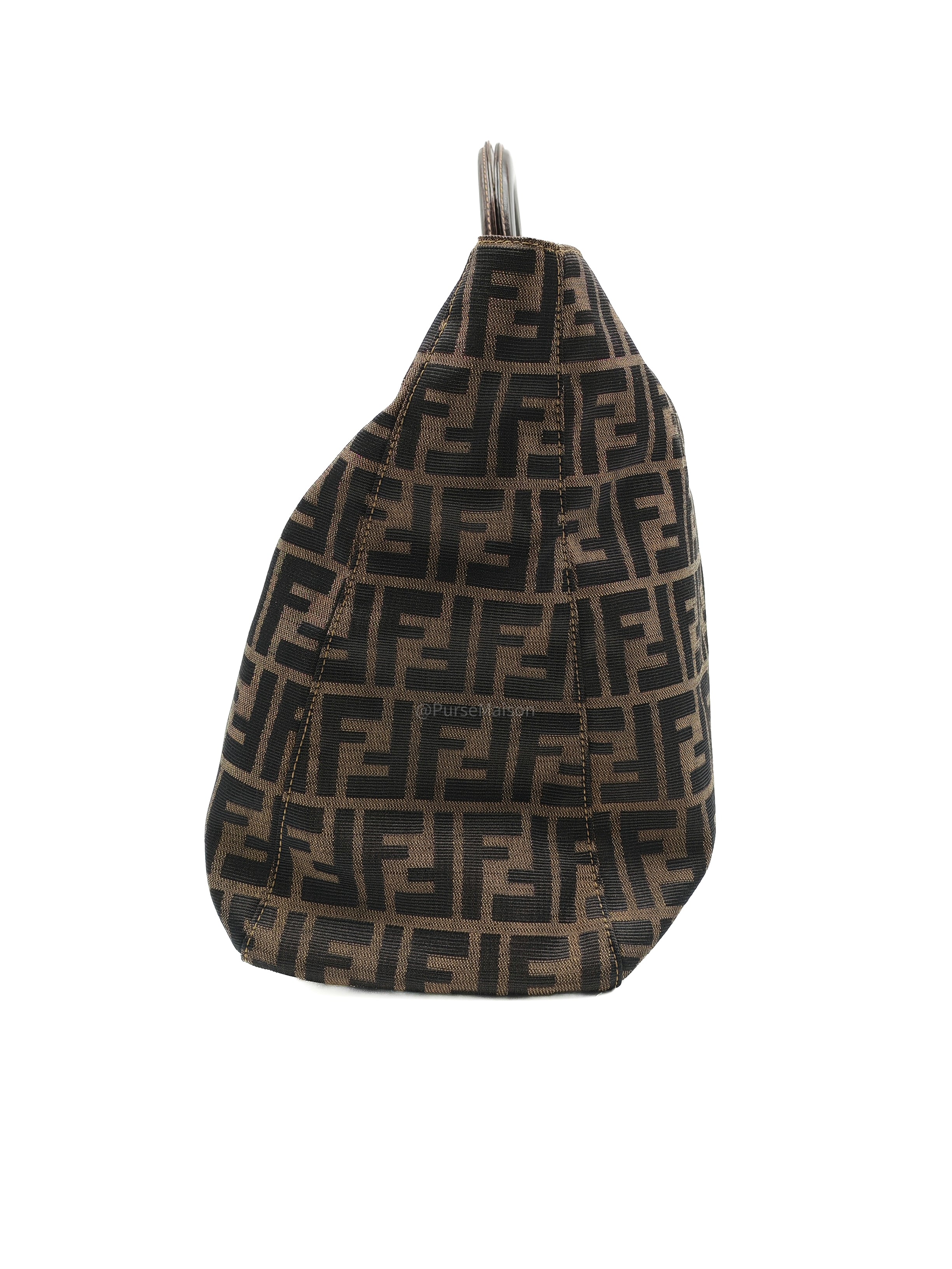 Fendi Twins Tote Bag Large in Zucca FF Monogram Canvas and Gold Hardware