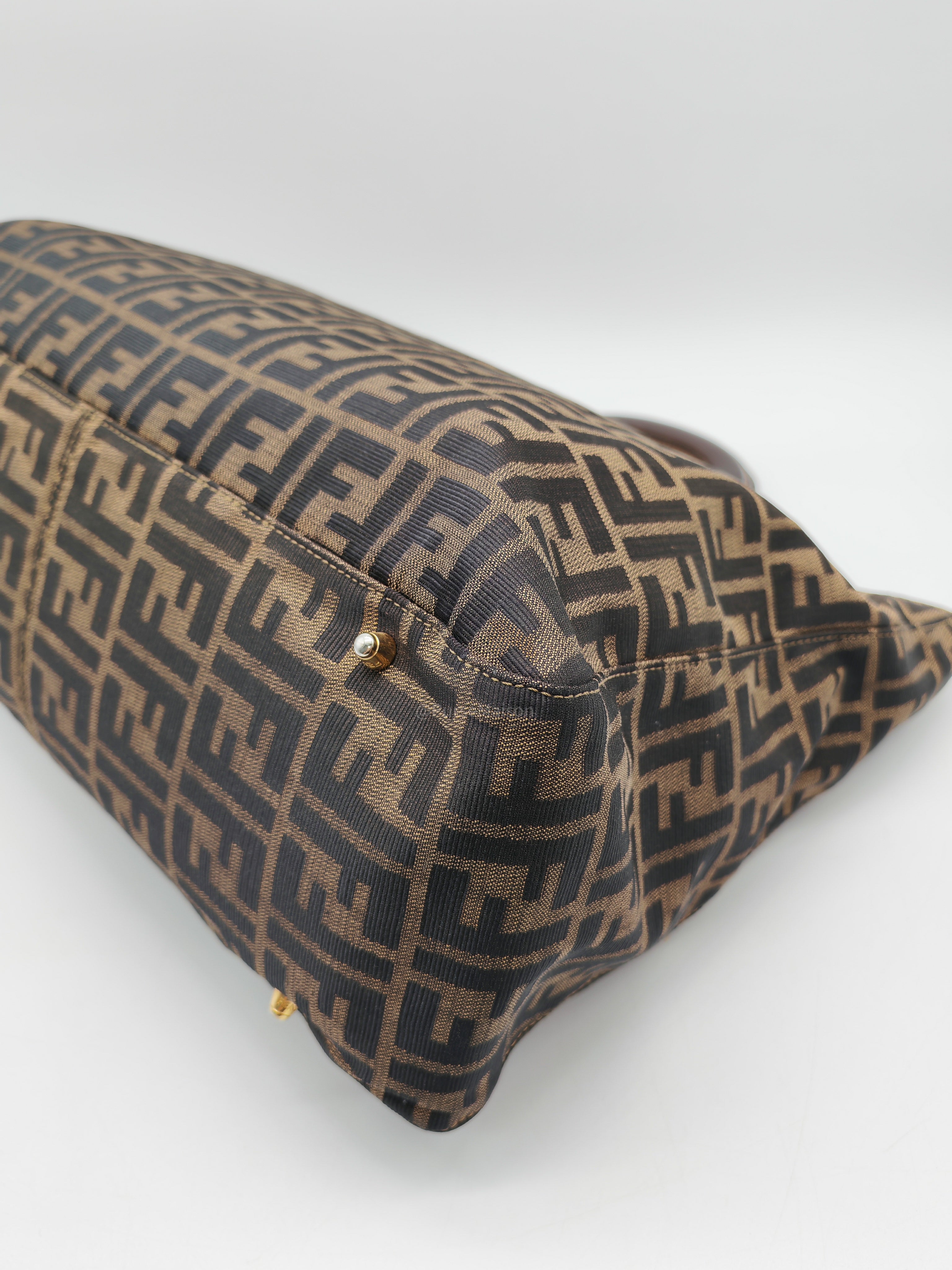Fendi Twins Tote Bag Large in Zucca FF Monogram Canvas and Gold Hardware
